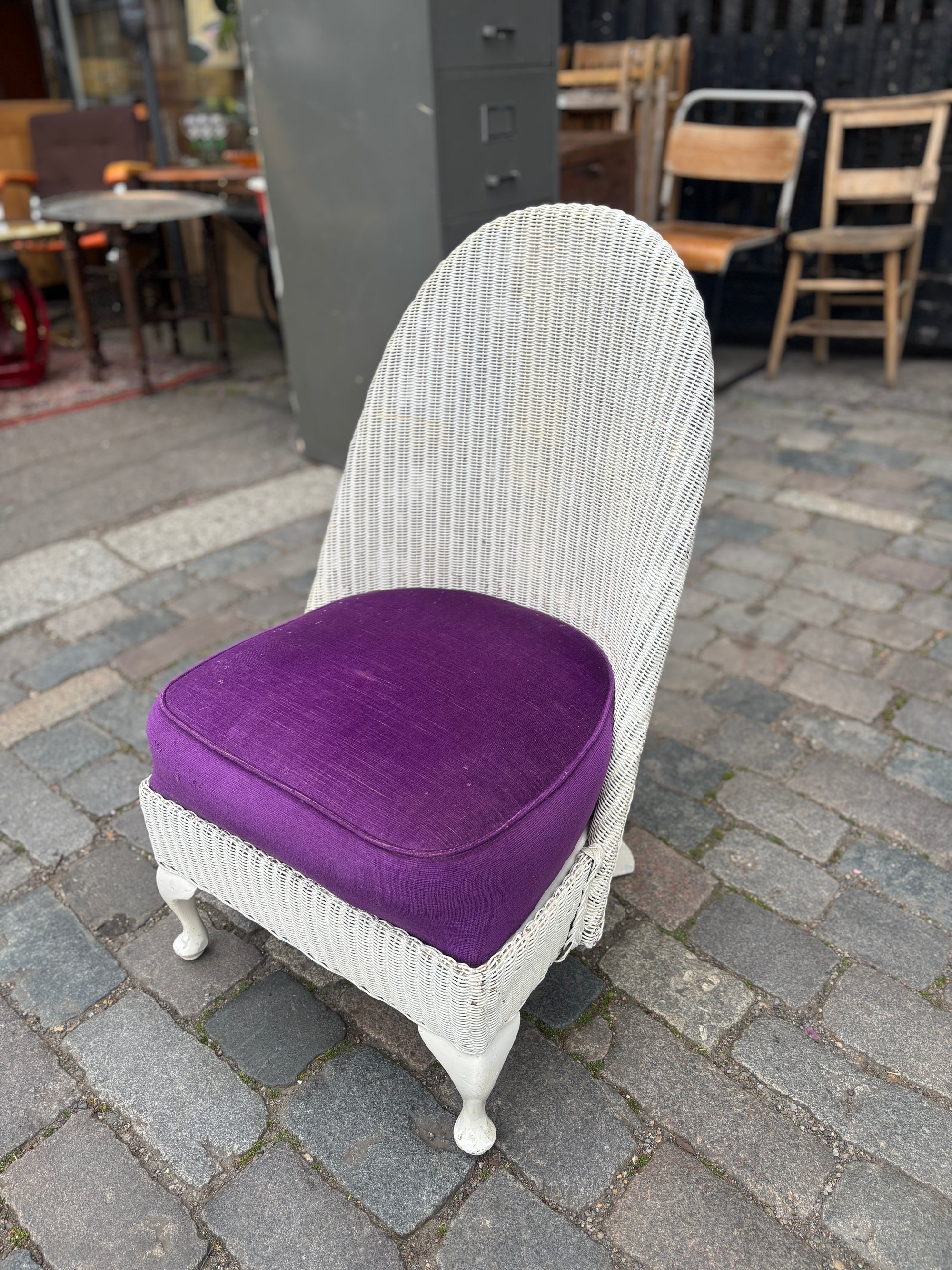 Vintage Lloyd Loom style wicker bedroom chair