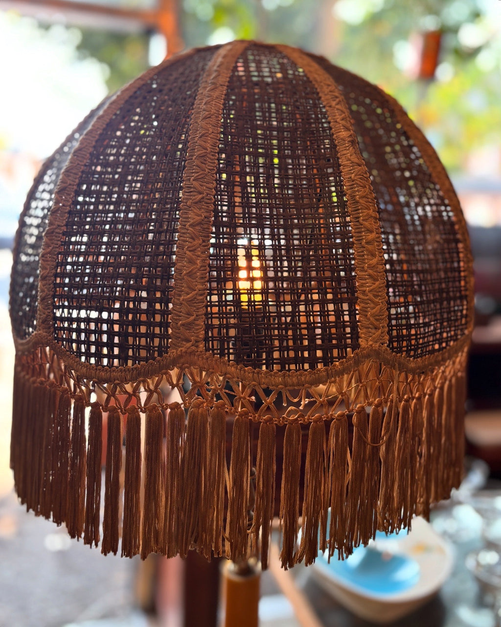 Vintage fringed standing lamp