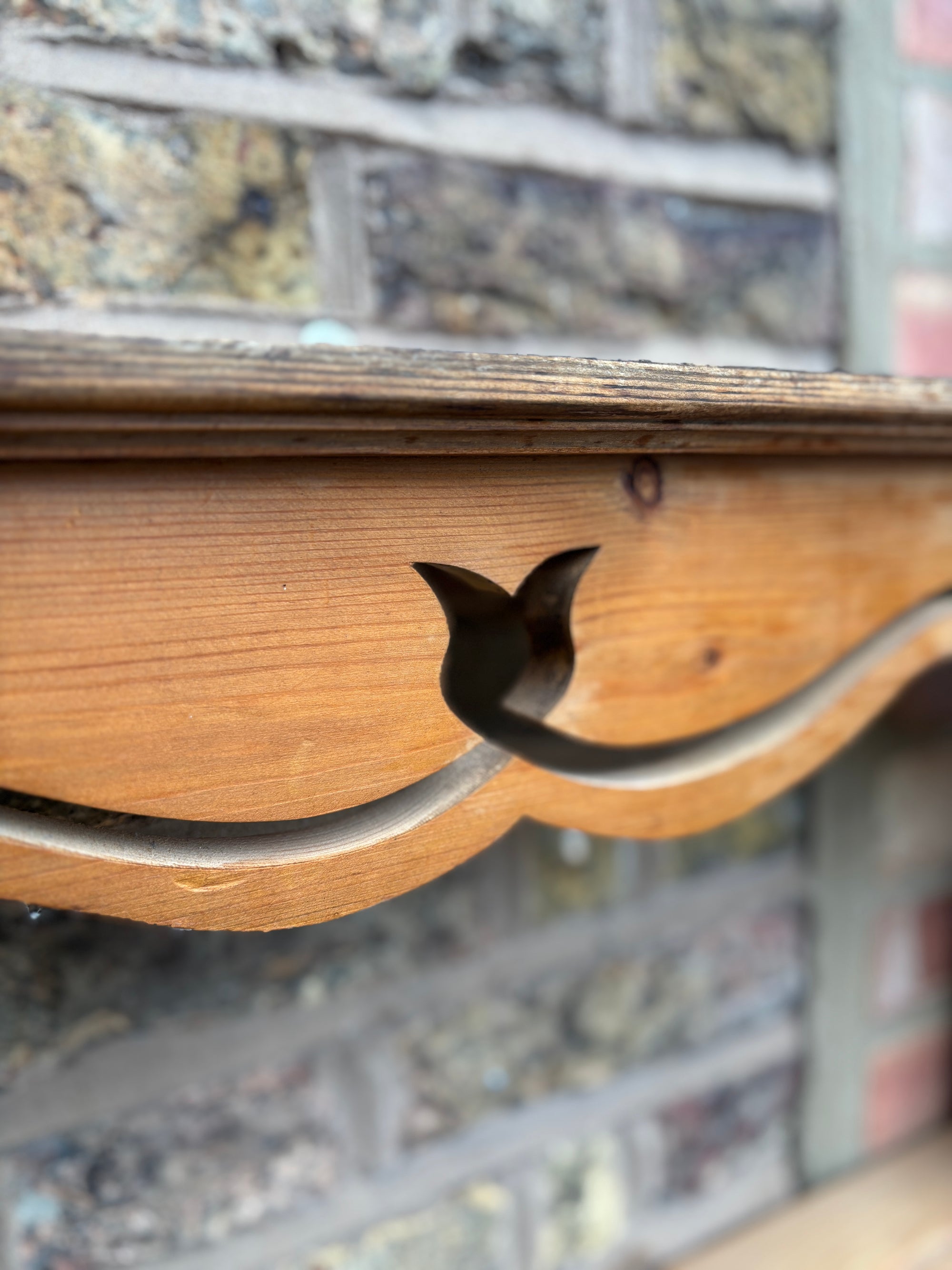 Victorian pitch pine plate rack
