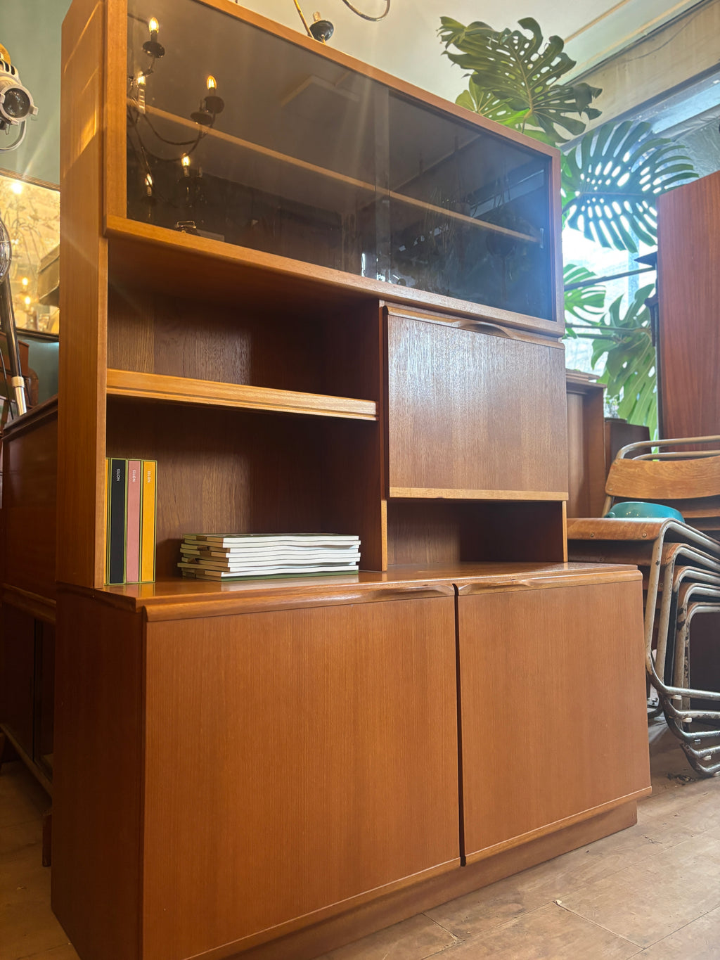 Mid-Century Modern McIntosh teak display cabinet
