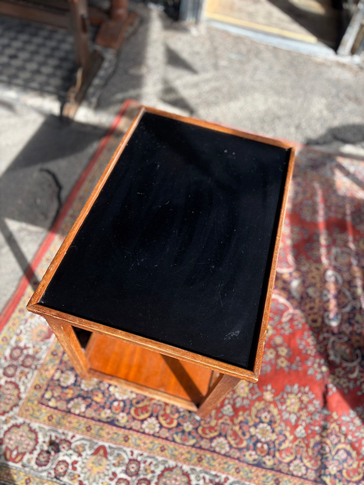 Mid century teak and Formica drinks trolley