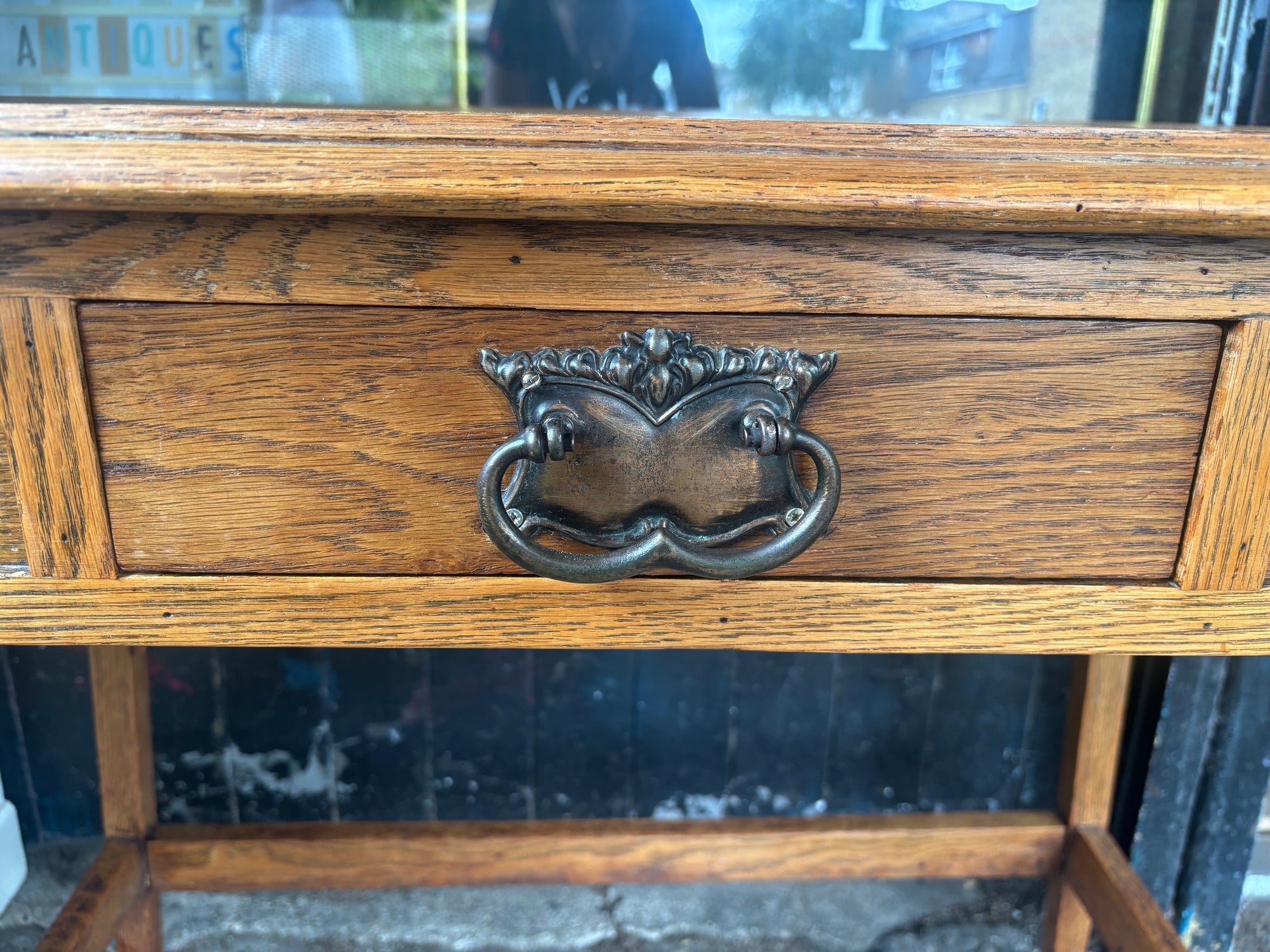 Antique oak church table/side table