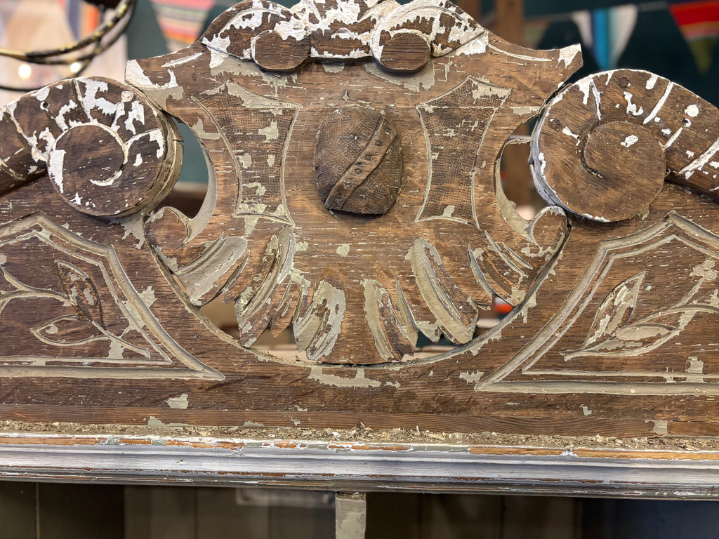 Victorian French farmhouse carved oak bookshelf