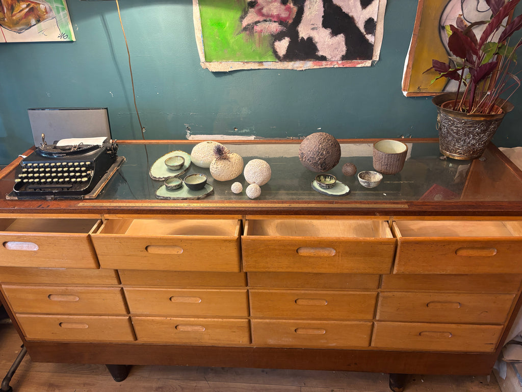 Mid century haberdashers cabinet with drawers