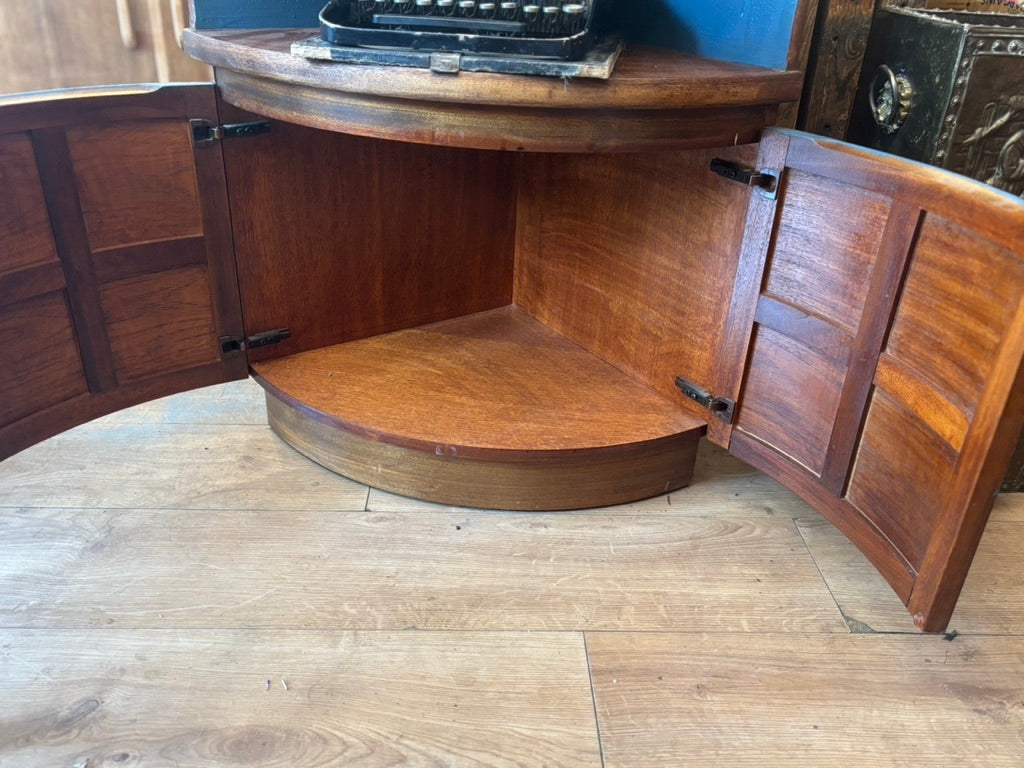 Mid Century Blue Nathan Squares Corner Cabinet