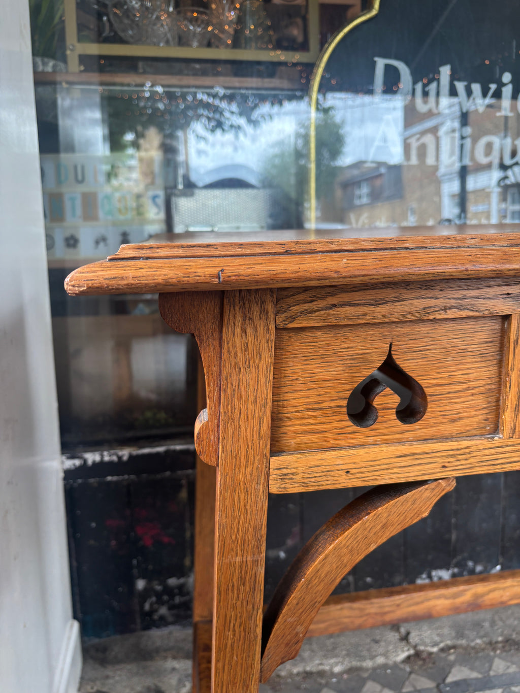 Antique oak church table/side table