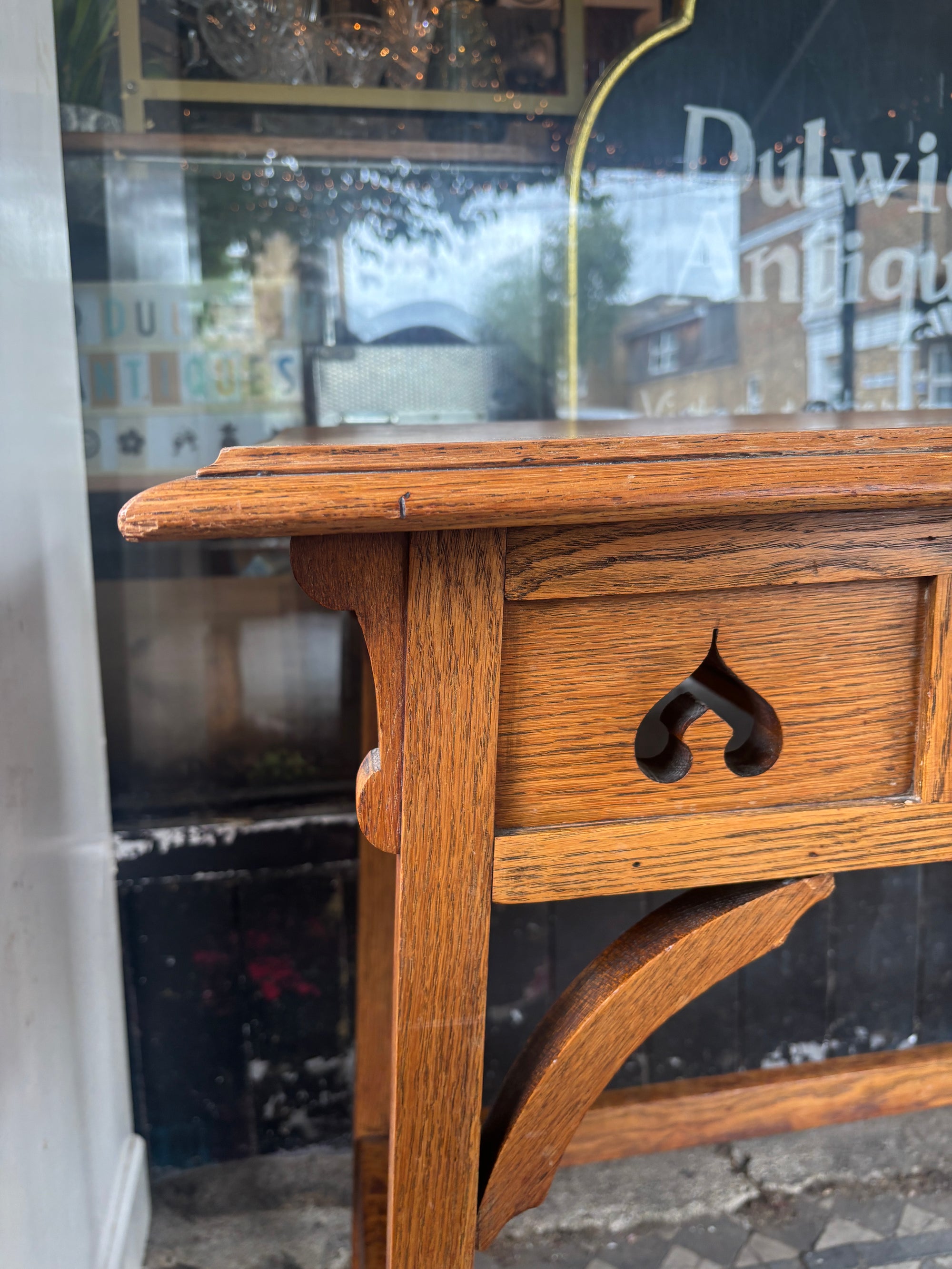 Antique oak church table/side table