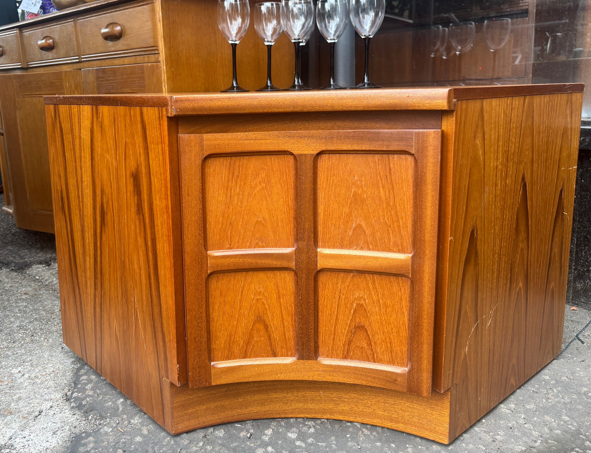 Mid Century Nathan squares corner cabinet