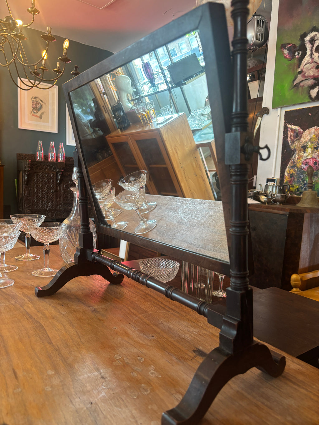 Antique Edwardian mahogany mirror