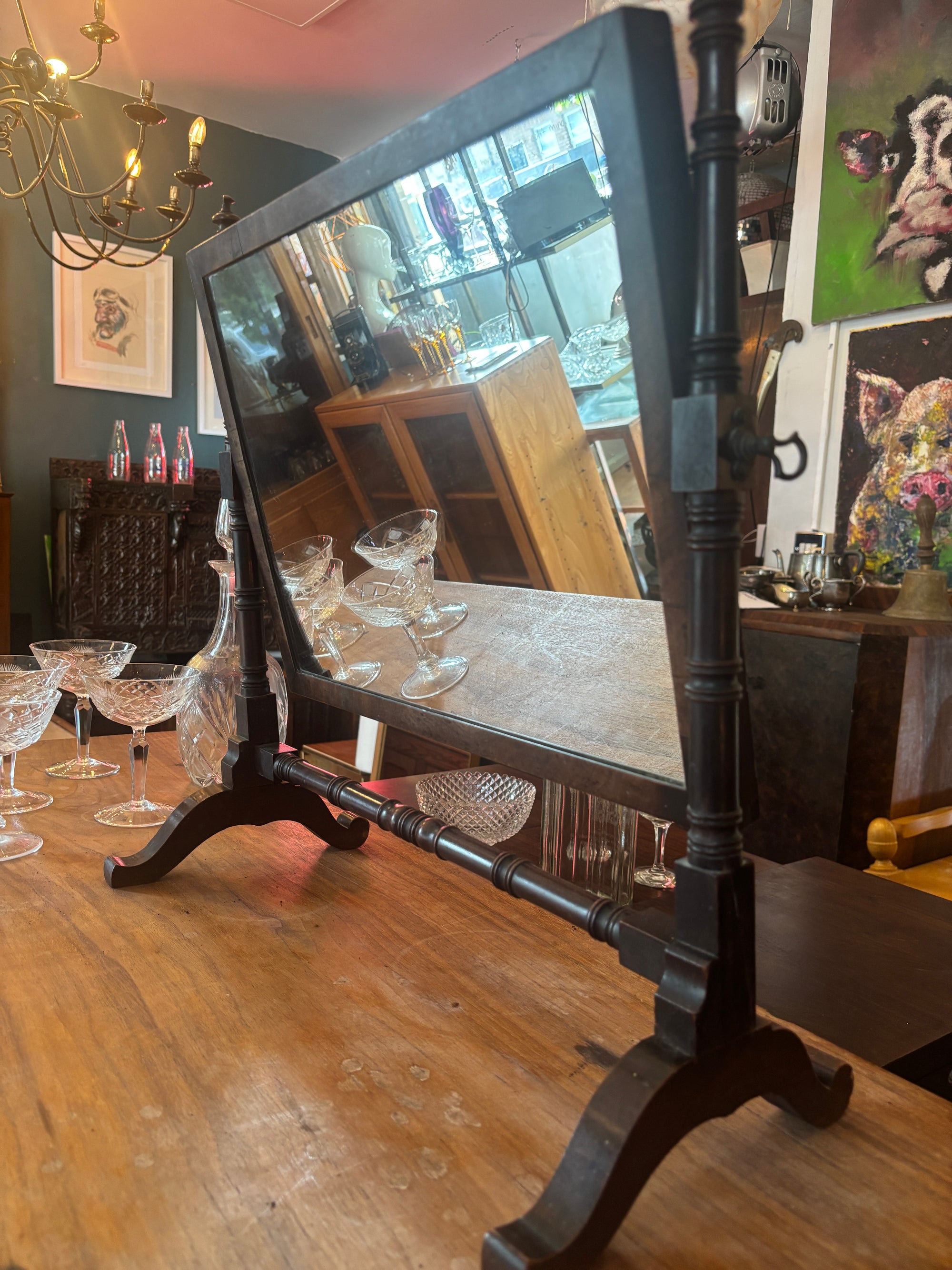 Antique Edwardian mahogany mirror