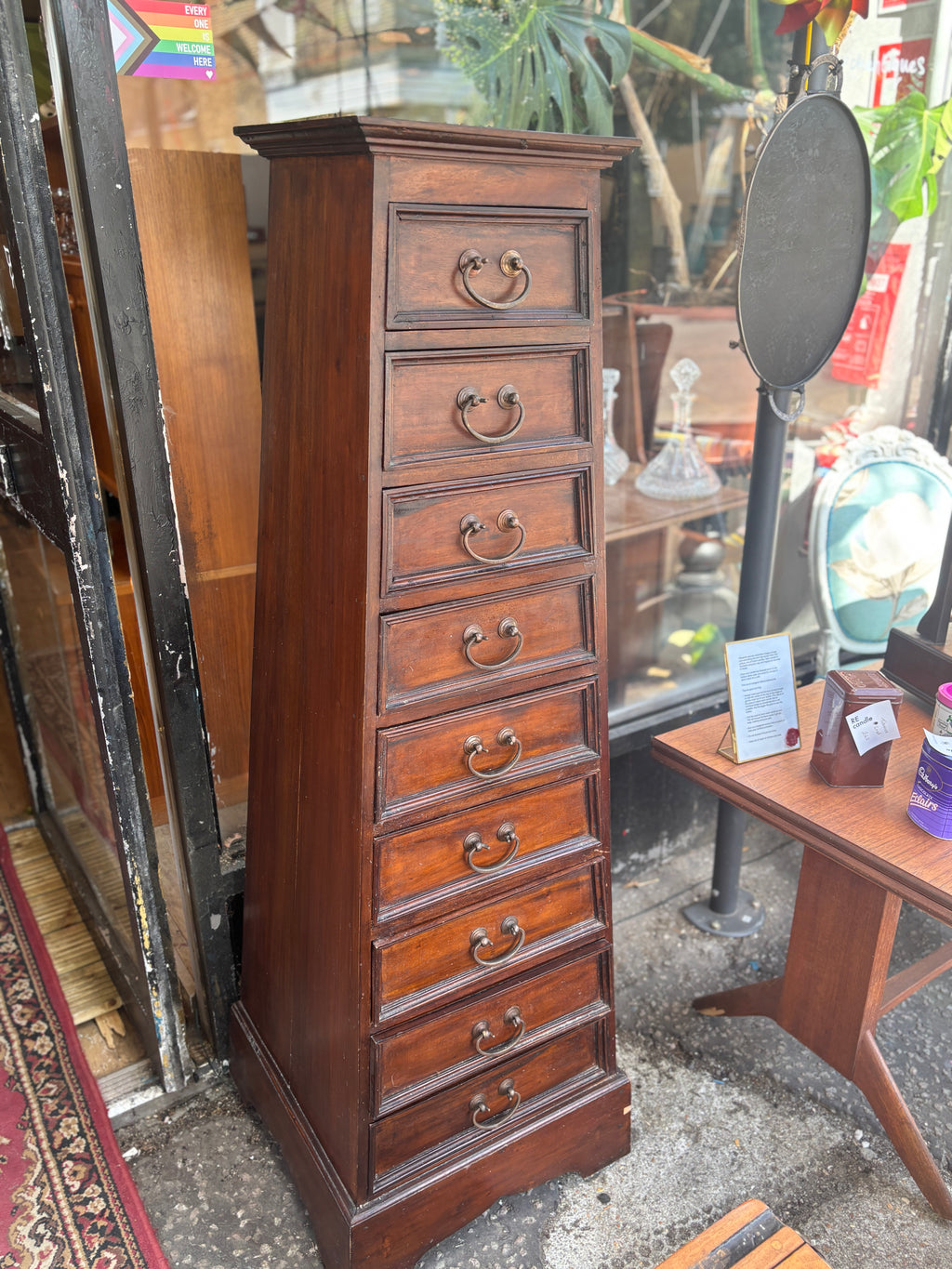 Wooden pyramid tallboy