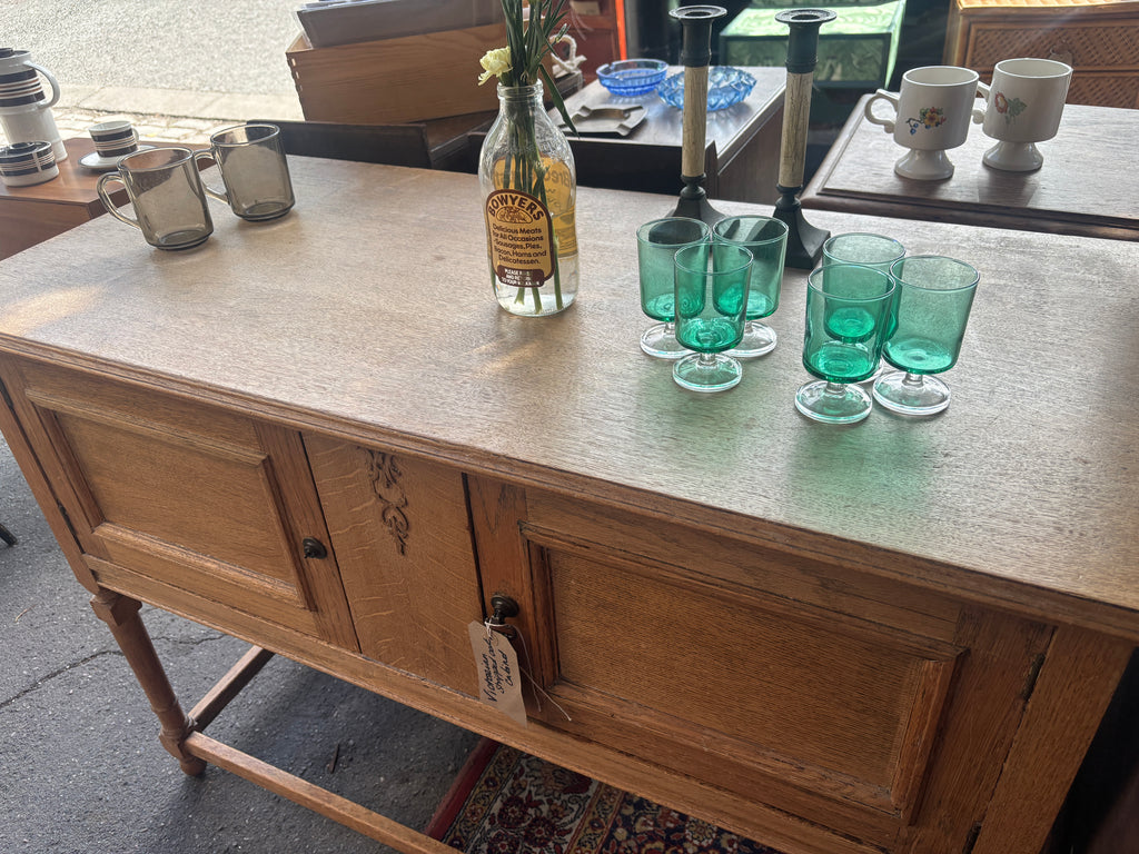 Antique Victorian stripped oak cabinet