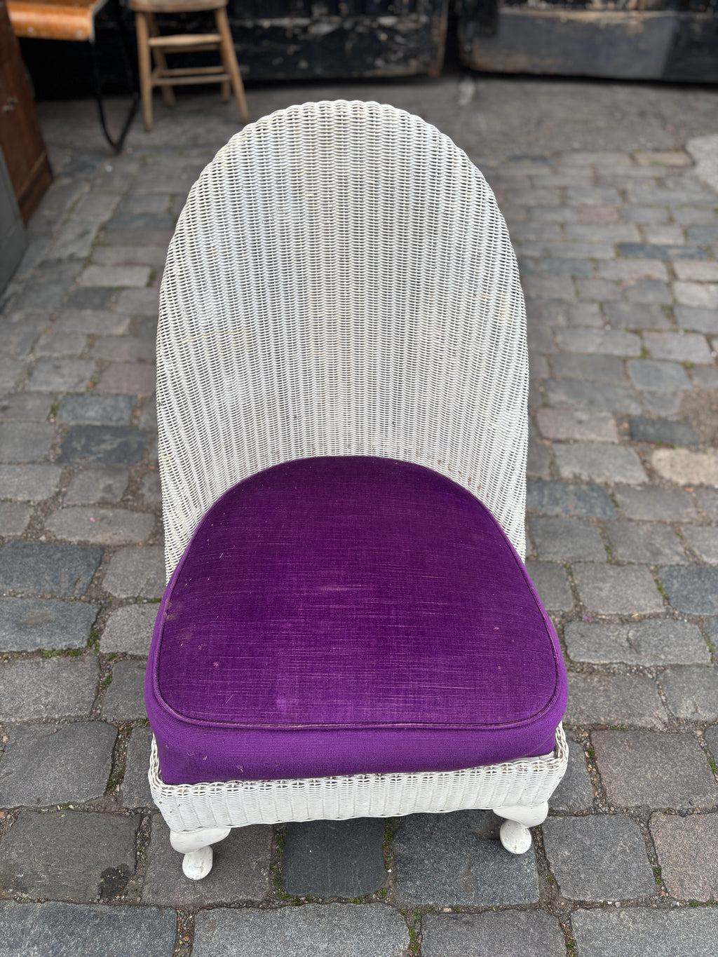 Vintage Lloyd Loom style wicker bedroom chair
