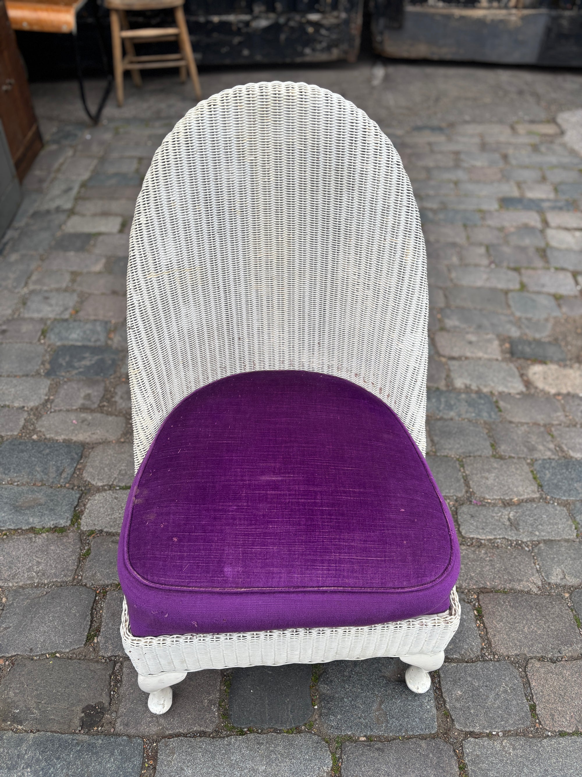 Vintage Lloyd Loom style wicker bedroom chair