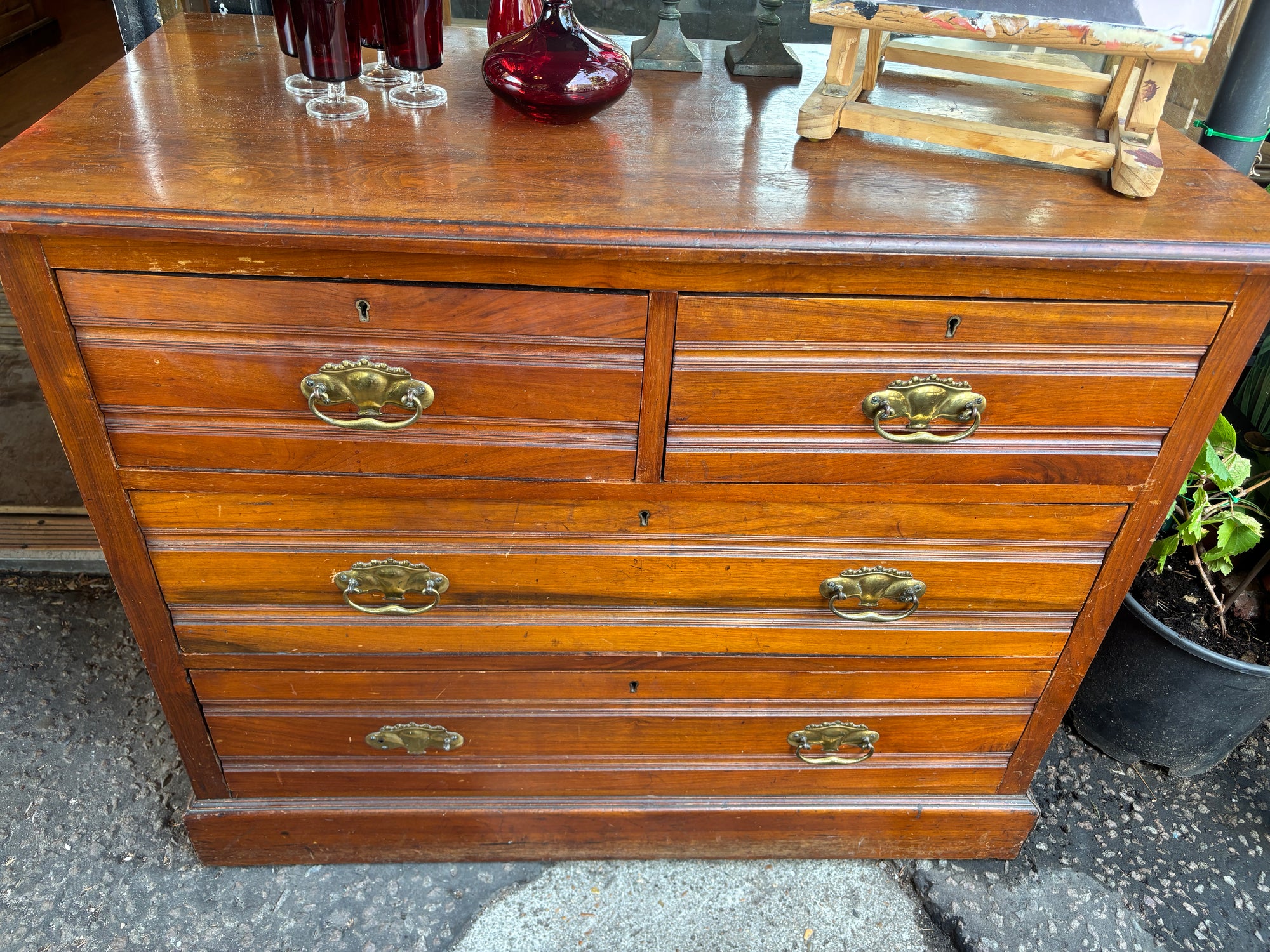 Antique Edwardian walnut set of drawers