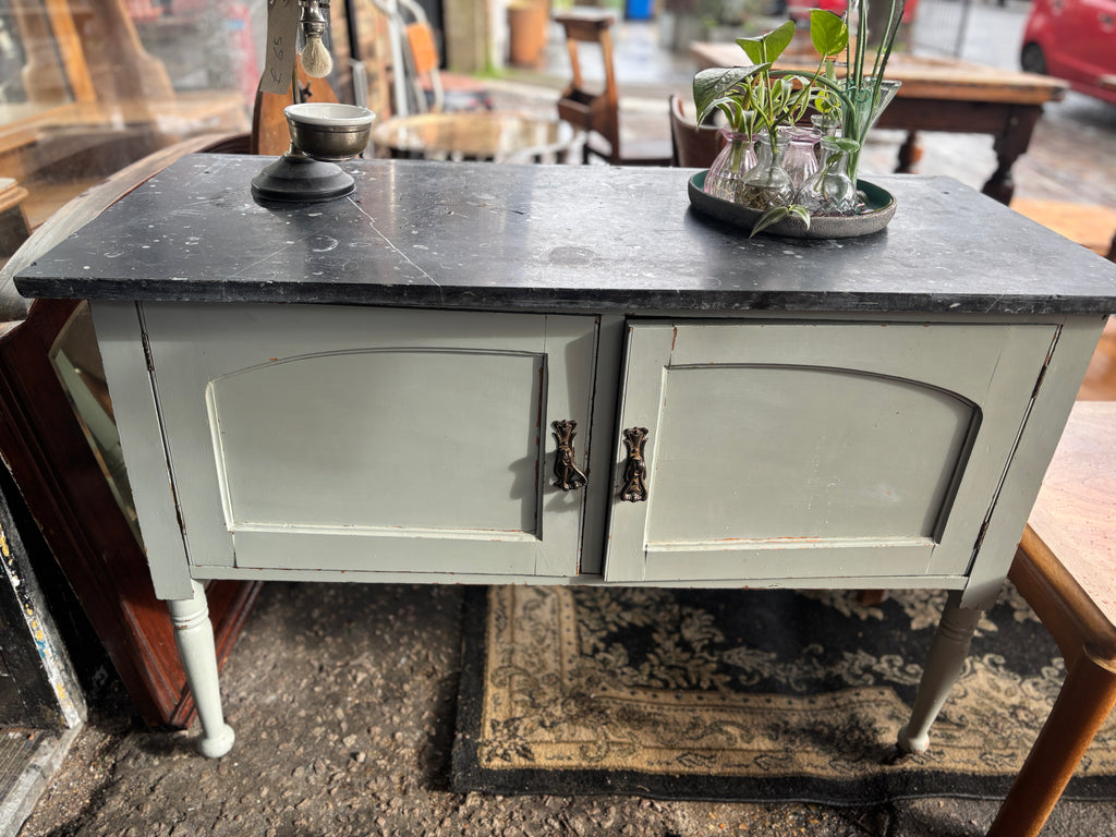 Antique cupboard with fossil slate top