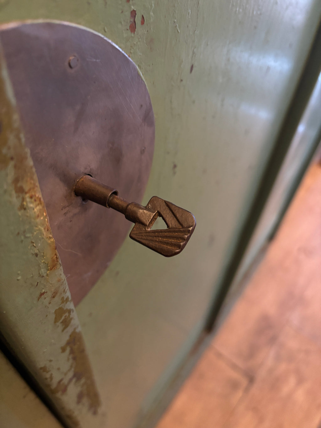 Vintage metal factory lockers from 1930s