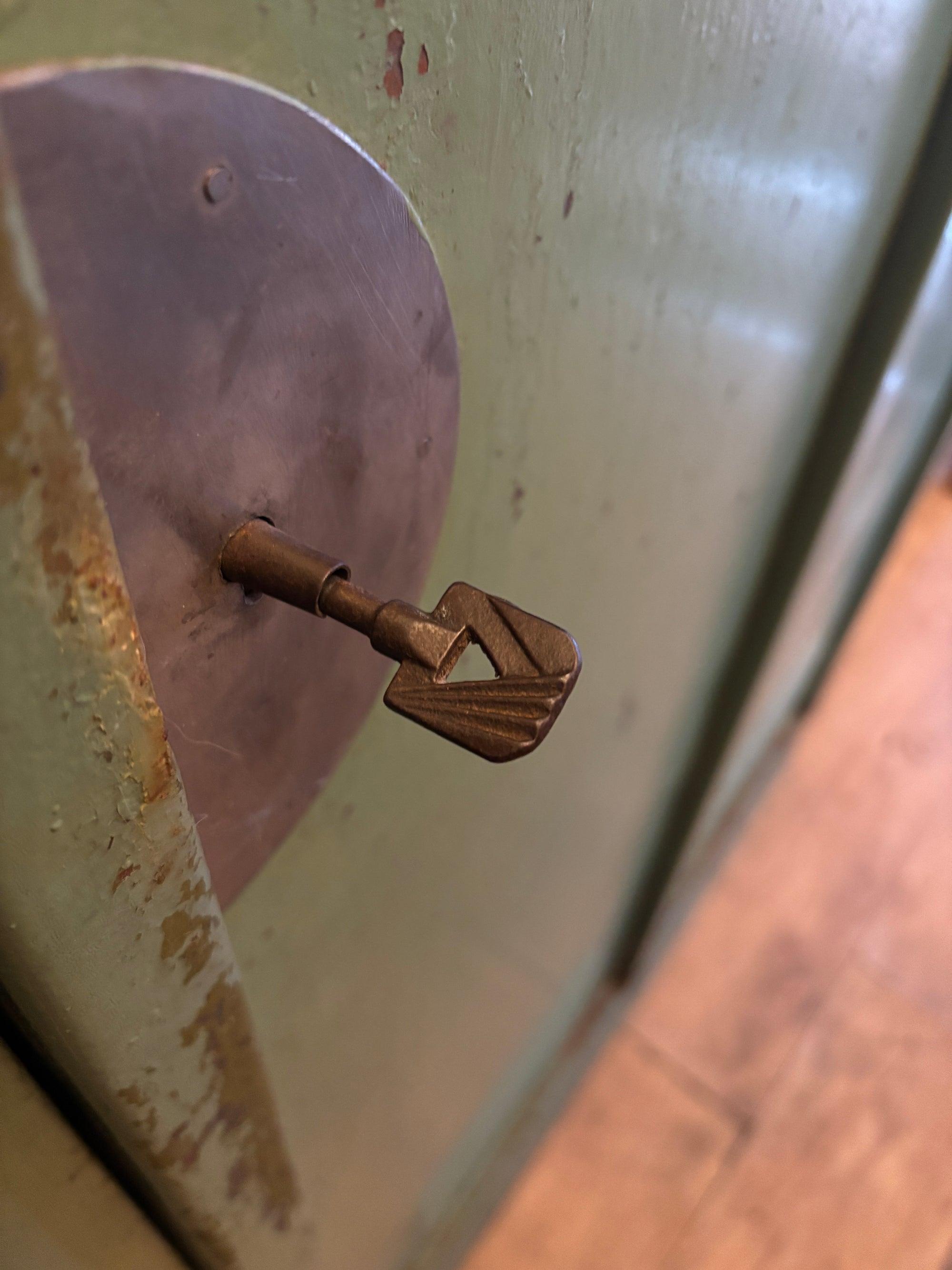 Vintage metal factory lockers from 1930s