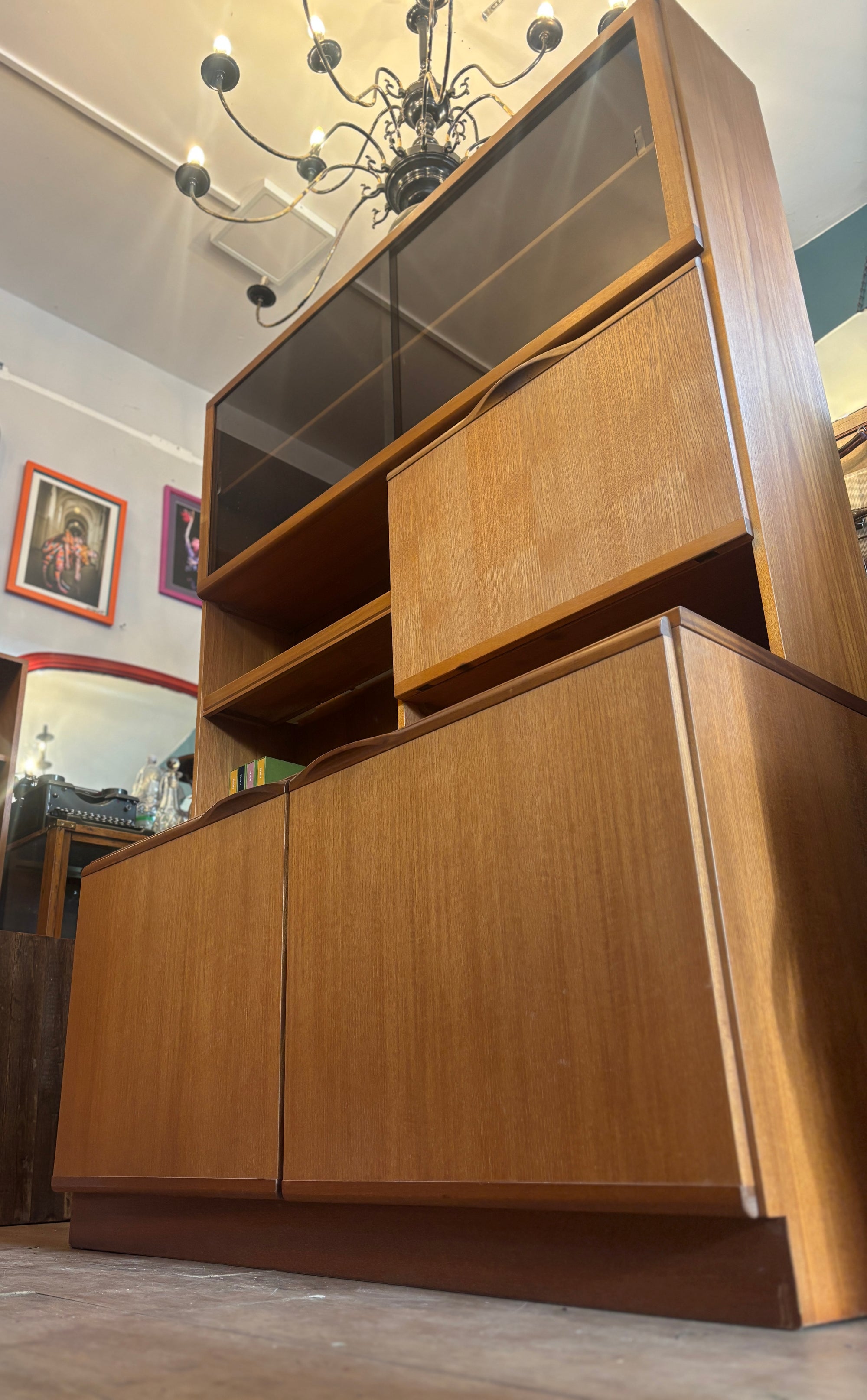 Mid-Century Modern McIntosh teak display cabinet