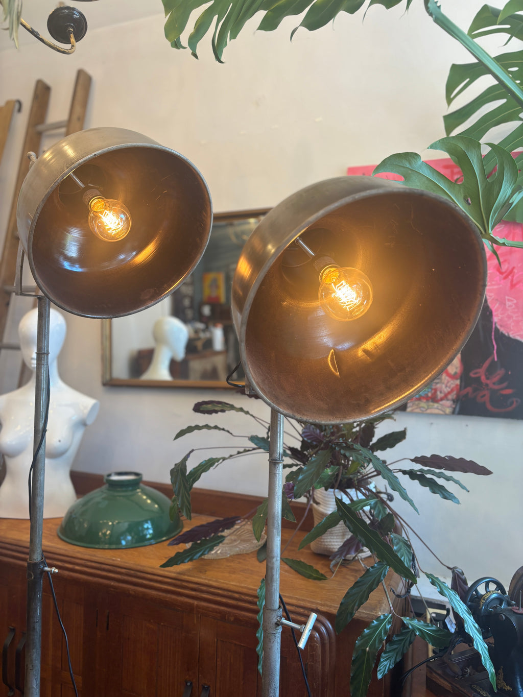 Large industrial standing lamps