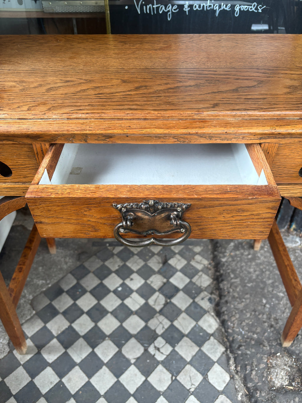 Antique oak church table/side table