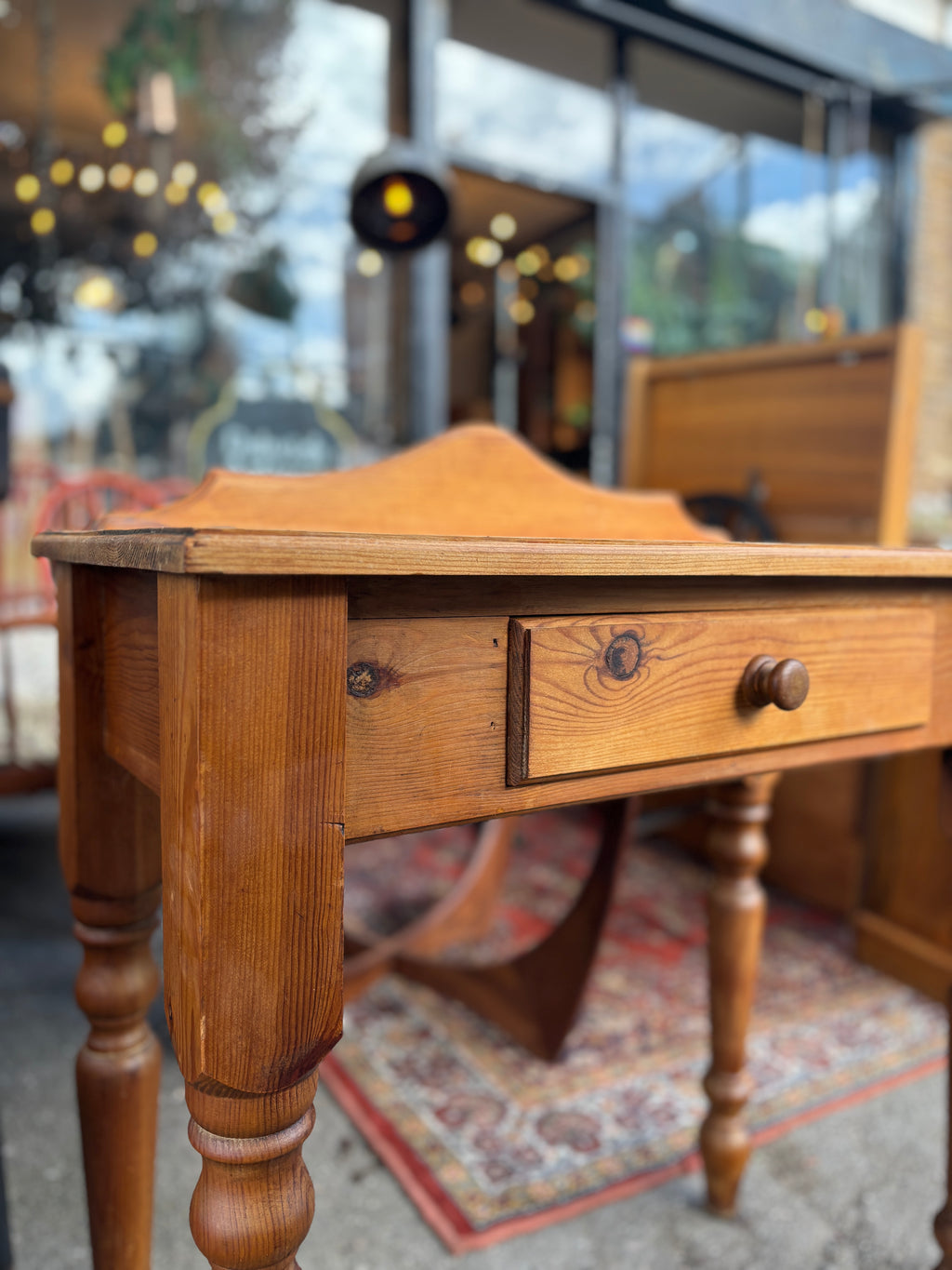 Victorian pine writing table/side table