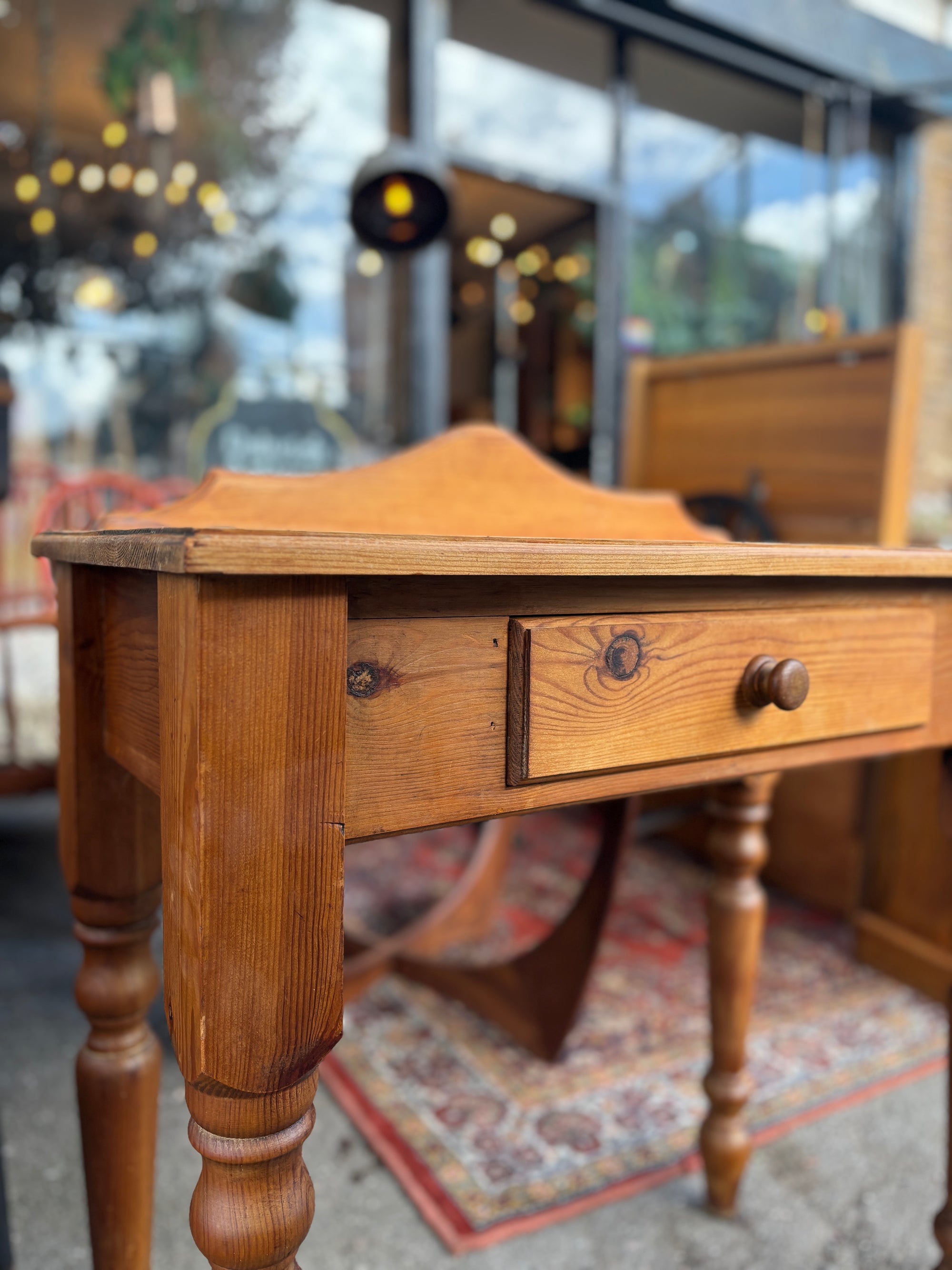 Victorian pine writing table/side table