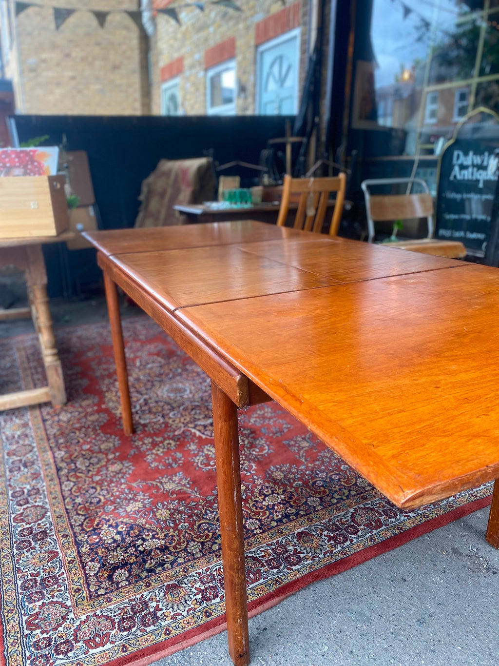 Classic mid century teak Danish extending dining table