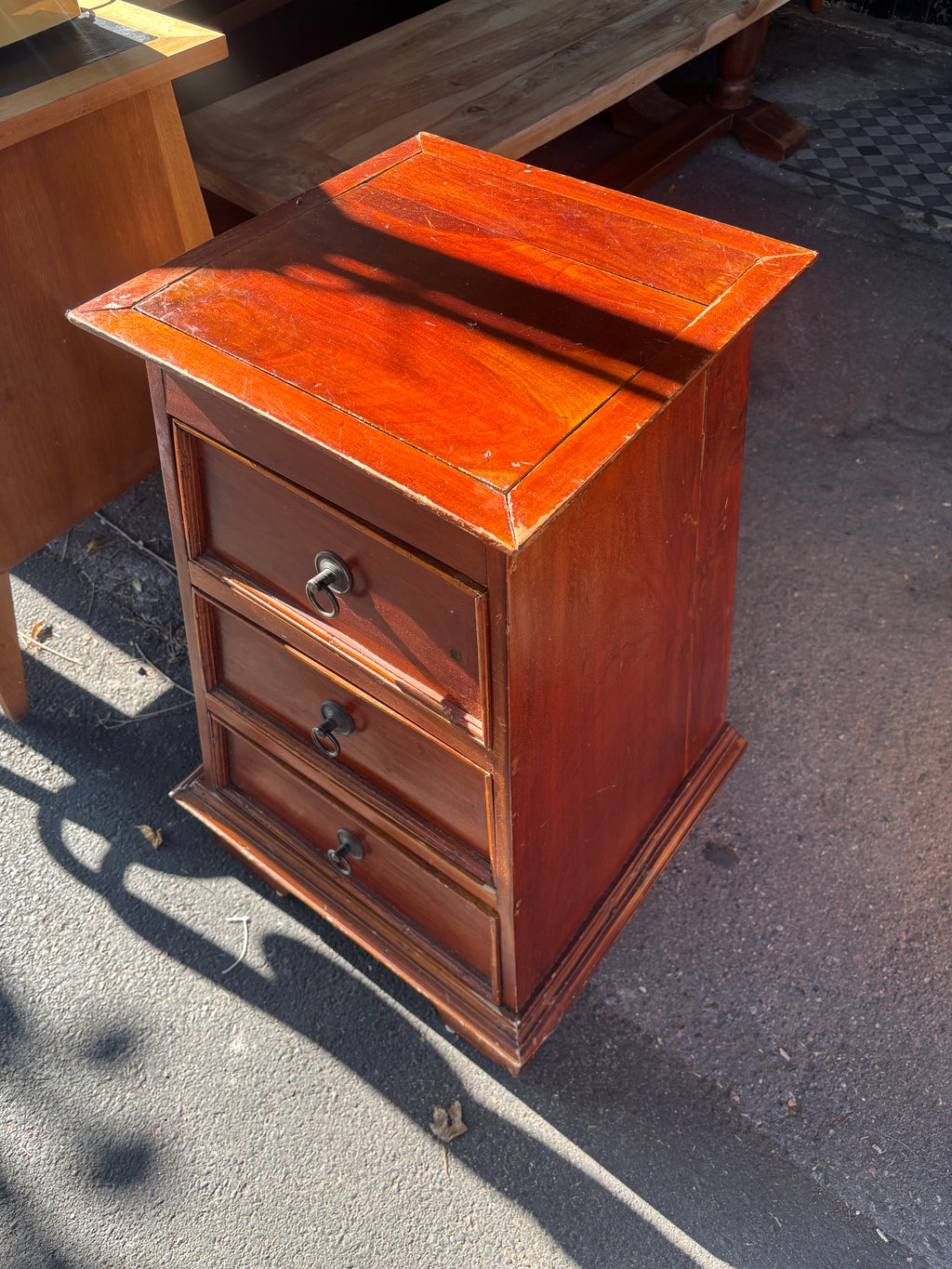 Vintage mahogany Indonesian chest of drawers