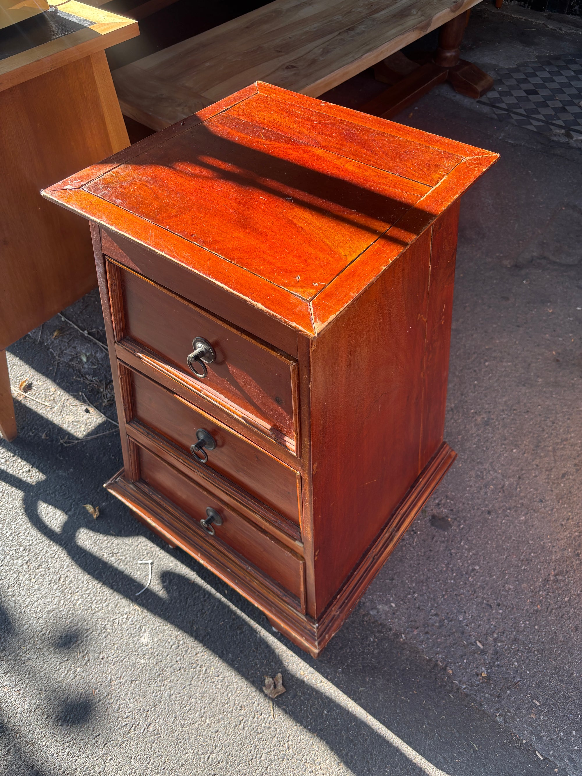 Vintage mahogany Indonesian chest of drawers