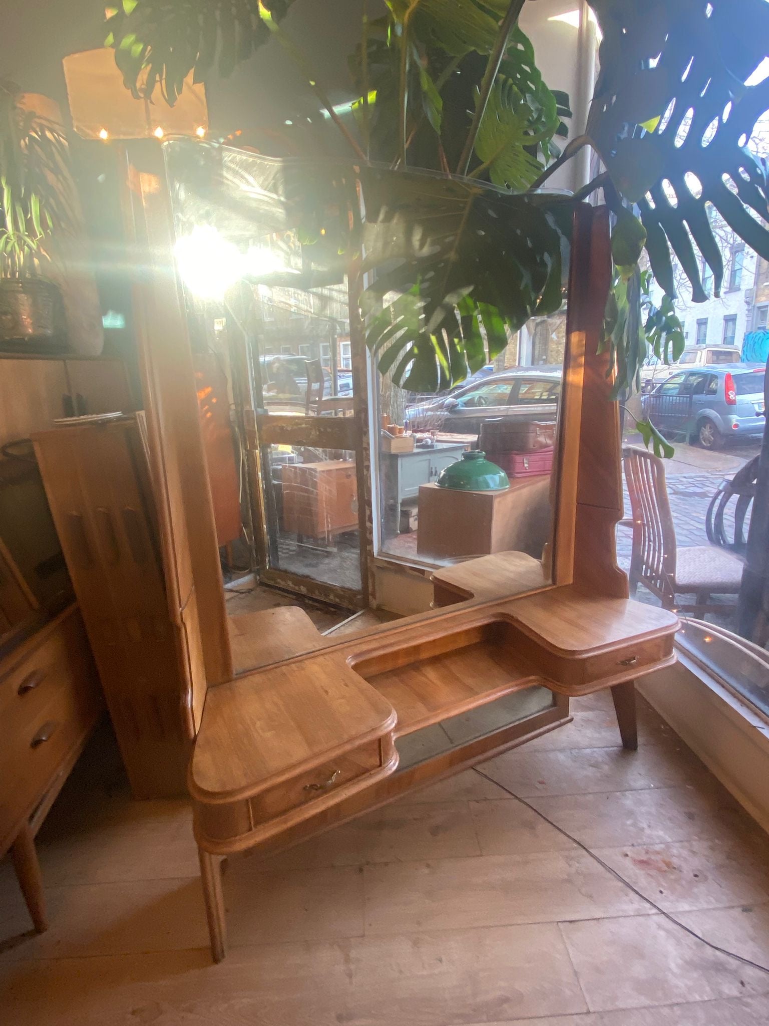 Huge Art Deco vanity mirror dressing table