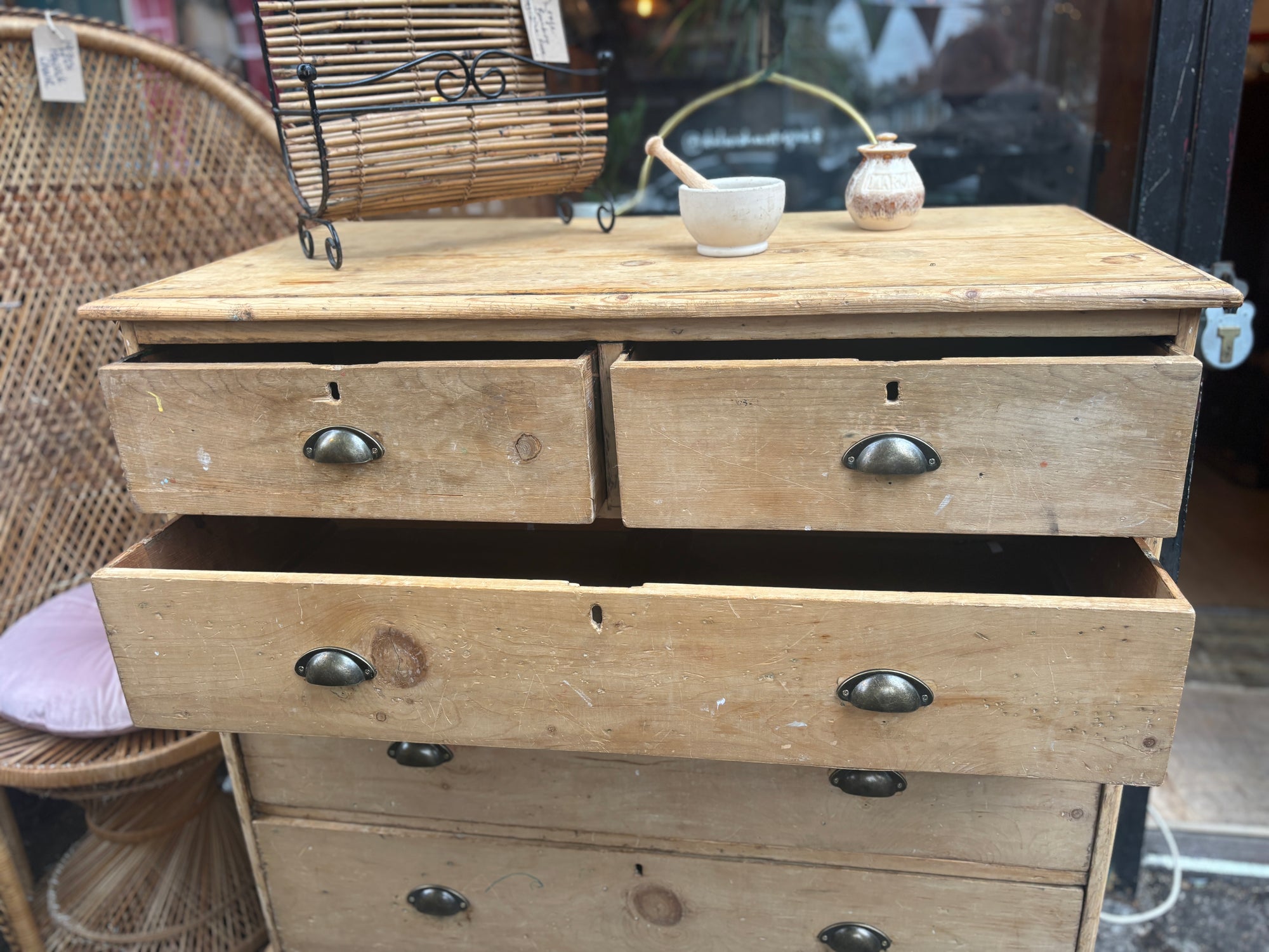 Victorian pine drawers