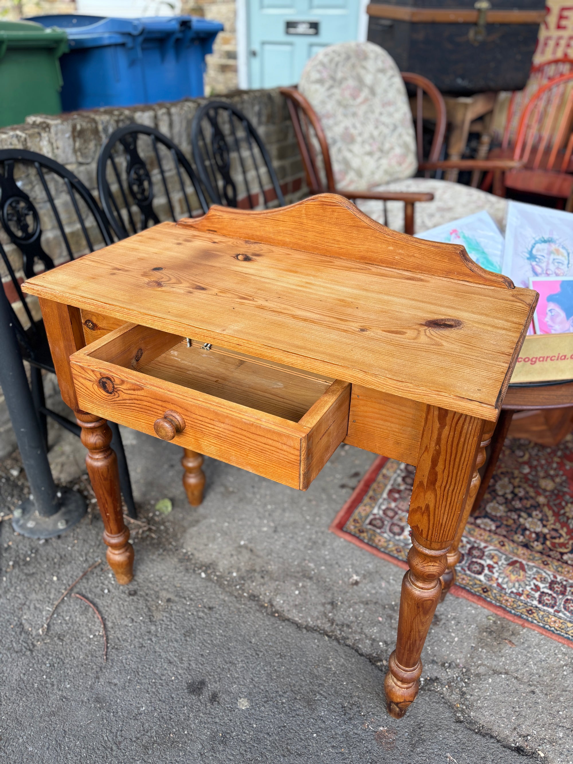 Victorian pine writing table/side table