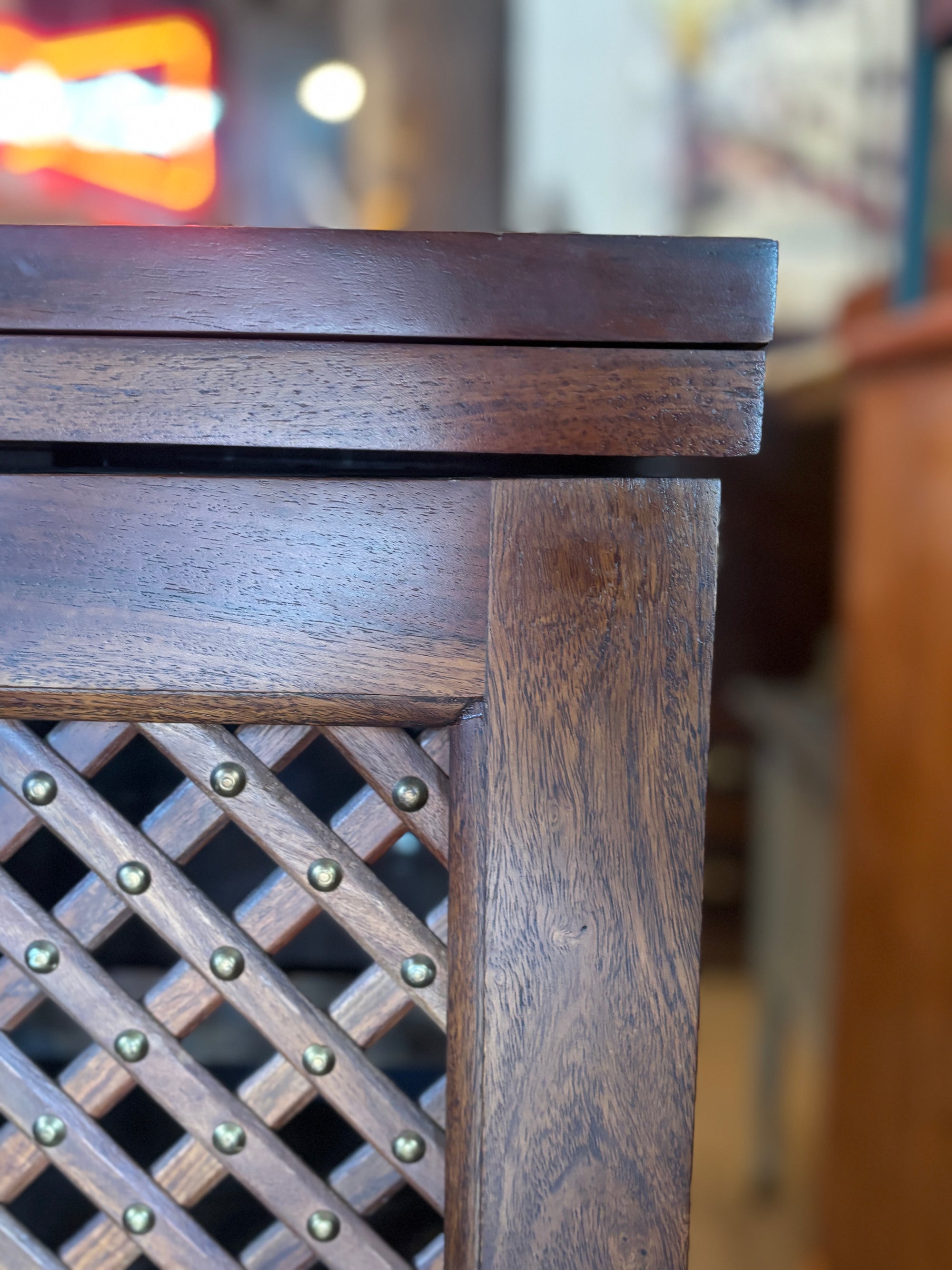 Solid mango wood cocktail/drinks cabinet
