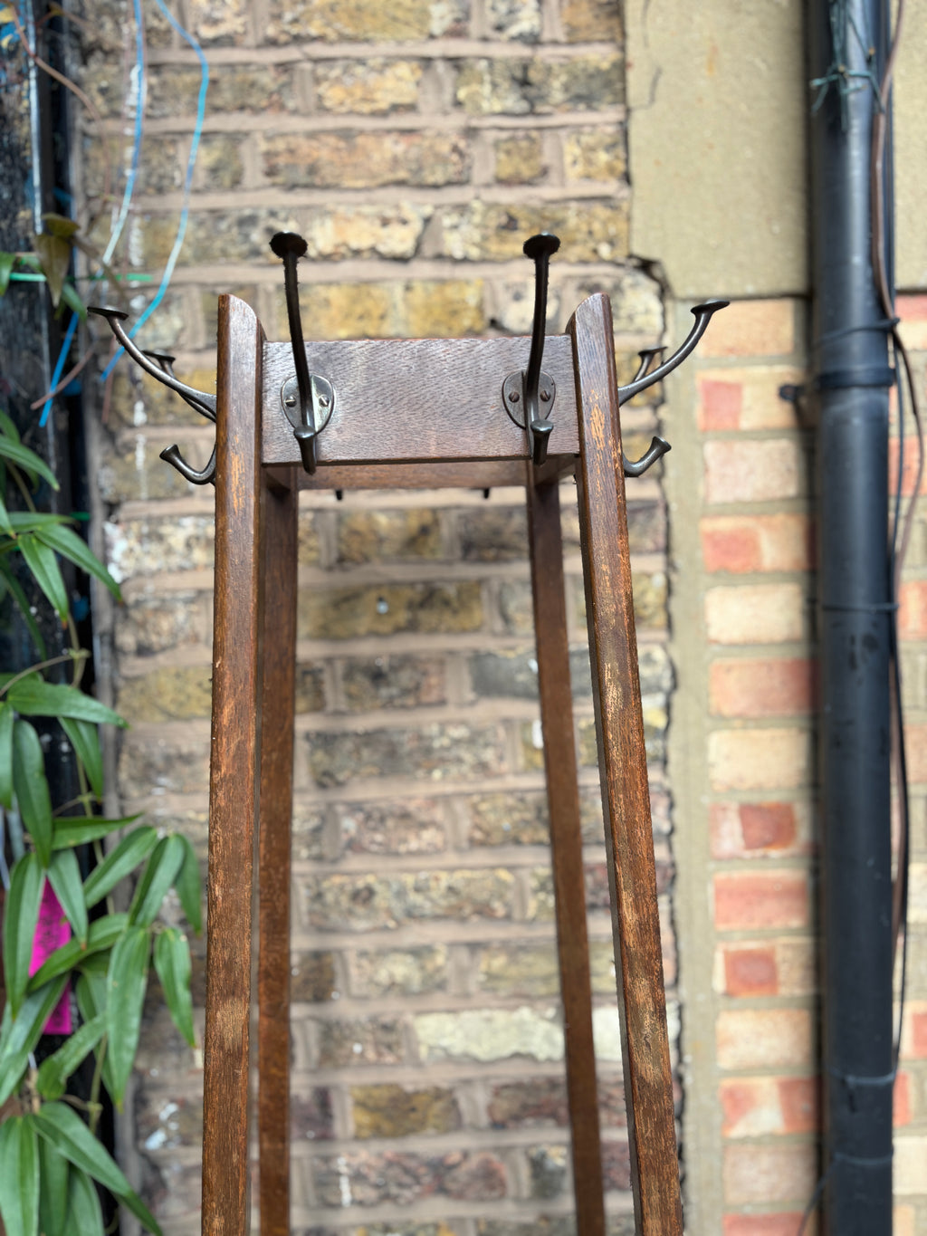 Antique Art Deco coat and hat hall stand