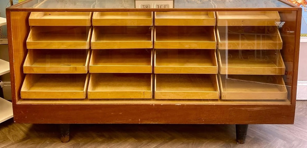 Mid century haberdashers cabinet with drawers