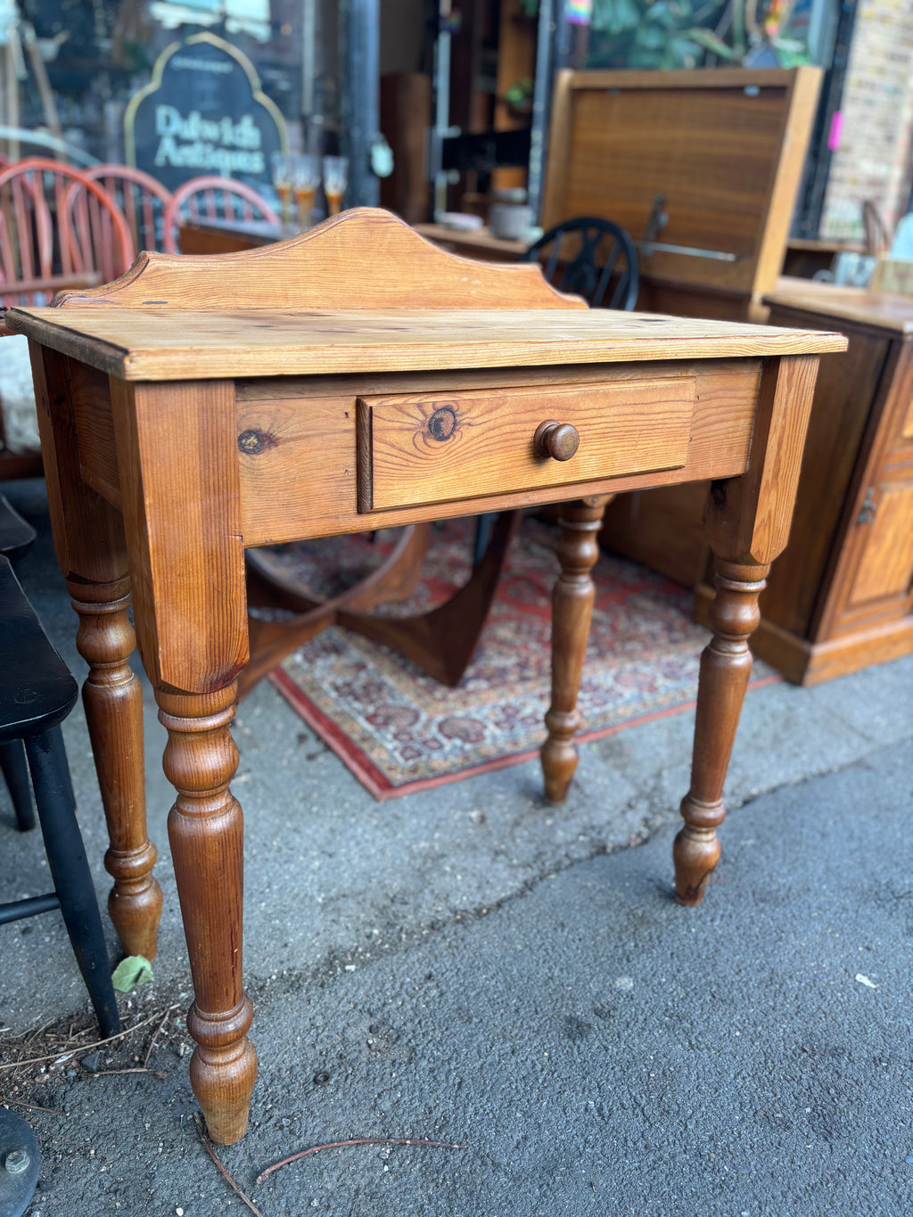 Victorian pine writing table/side table