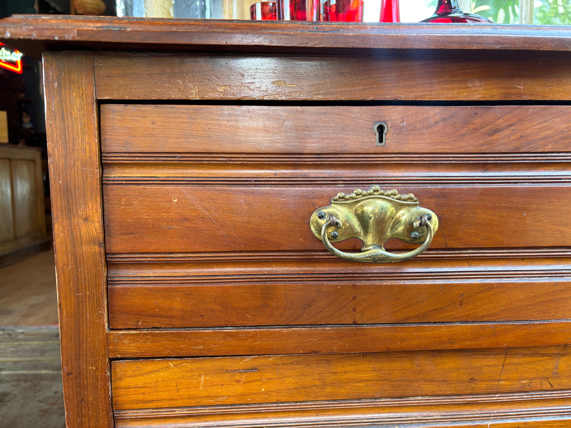 Antique Edwardian walnut set of drawers