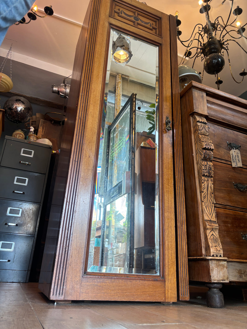 Victorian single mirrored wardrobe