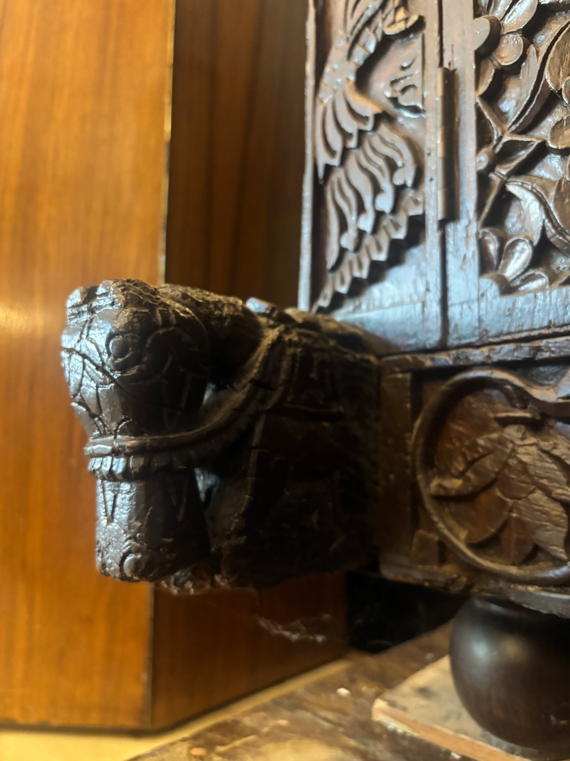Antique hand-carved Indian damchiya from 1800s