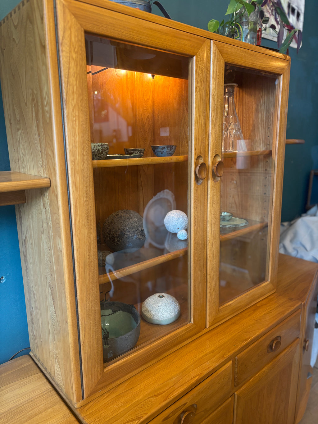 Ercol Windsor modular display cabinet