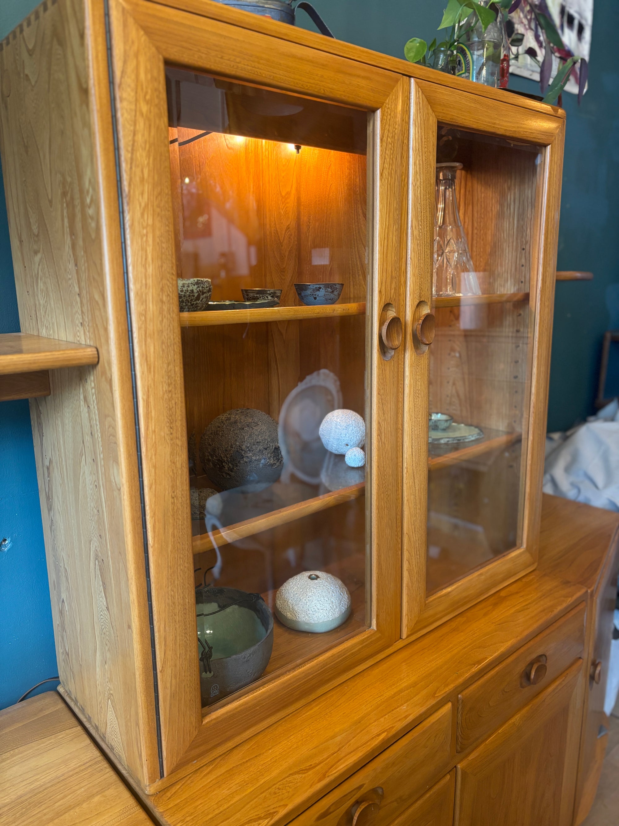 Ercol Windsor modular display cabinet