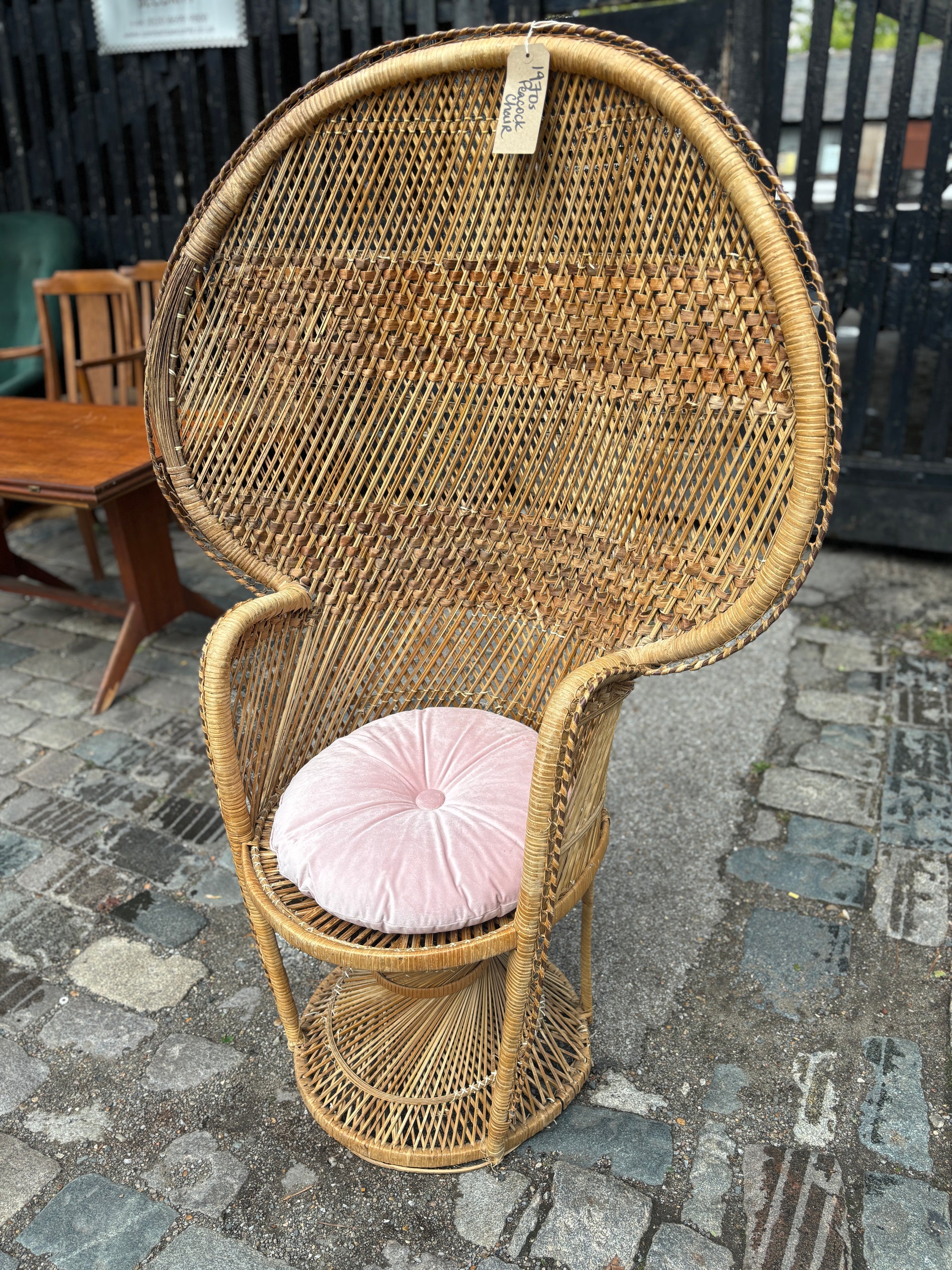 Vintage wicker peacock chair