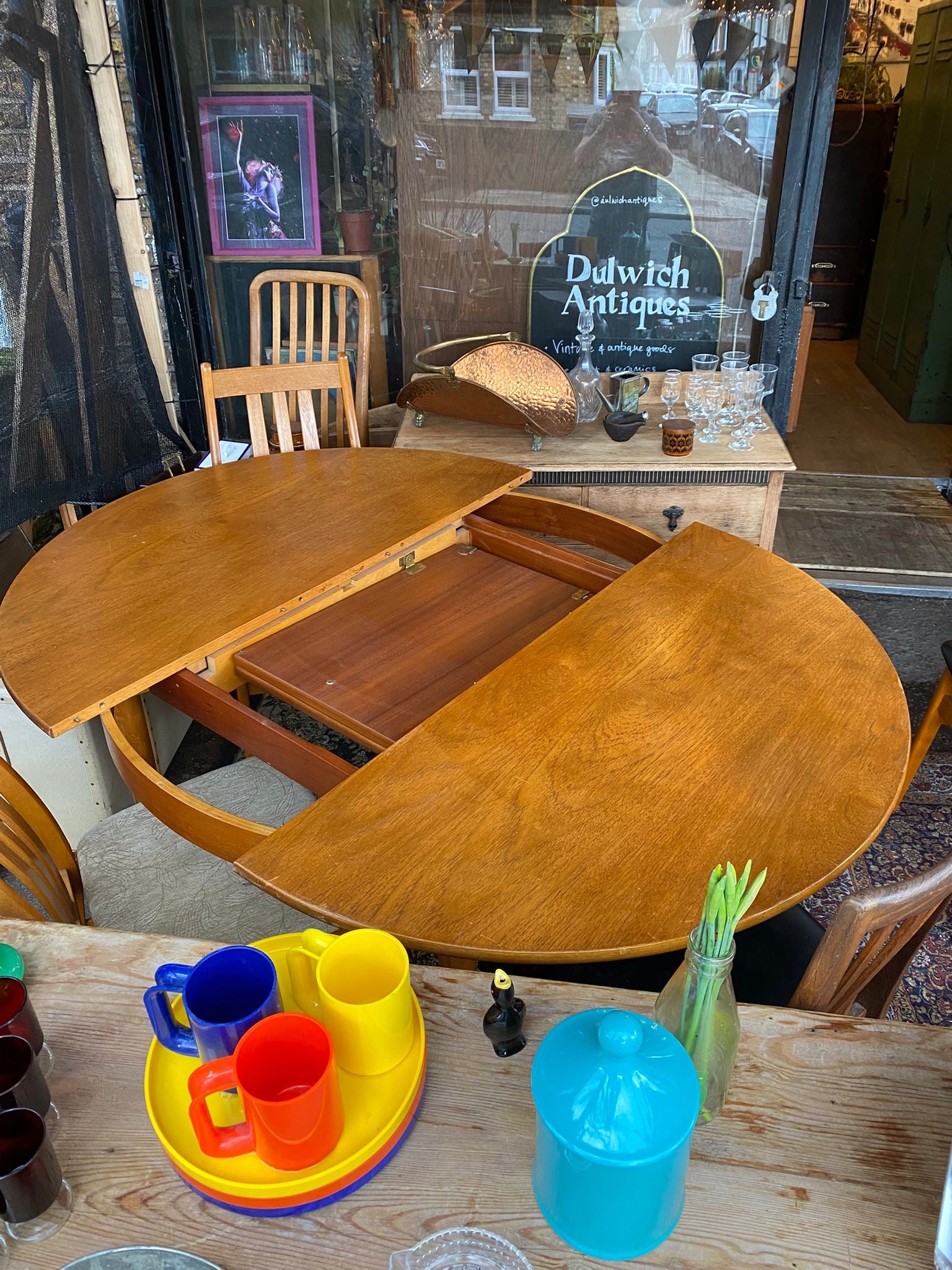 Mid Century original Danish teak extendable table