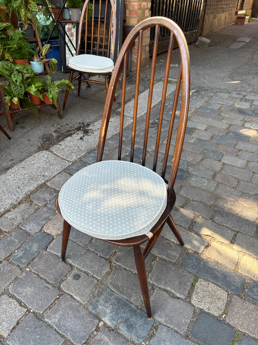 Vintage Ercol Quaker dining chairs with padding x 4