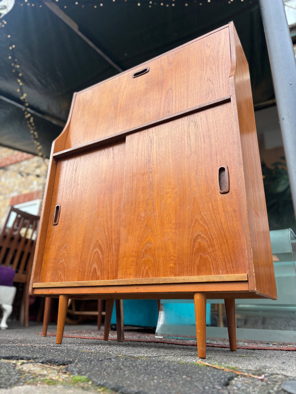 Mid Century teak bureau desk