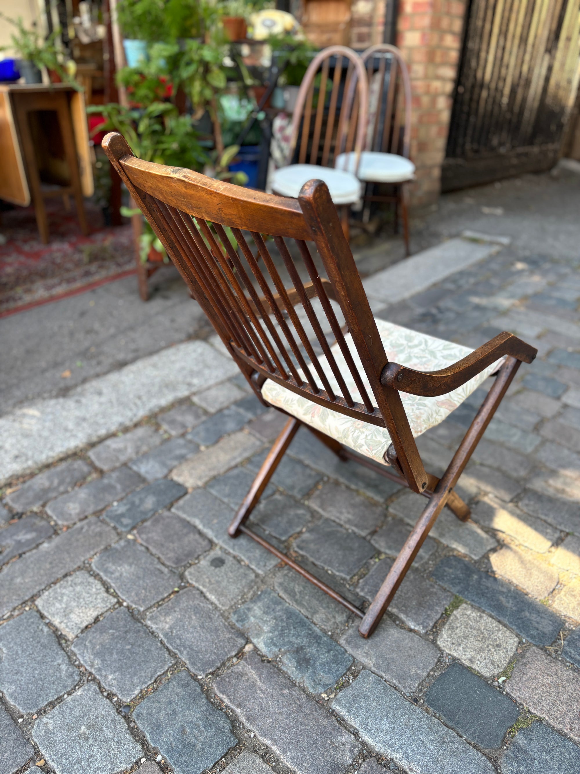 Antique Victorian mahogany deck chair