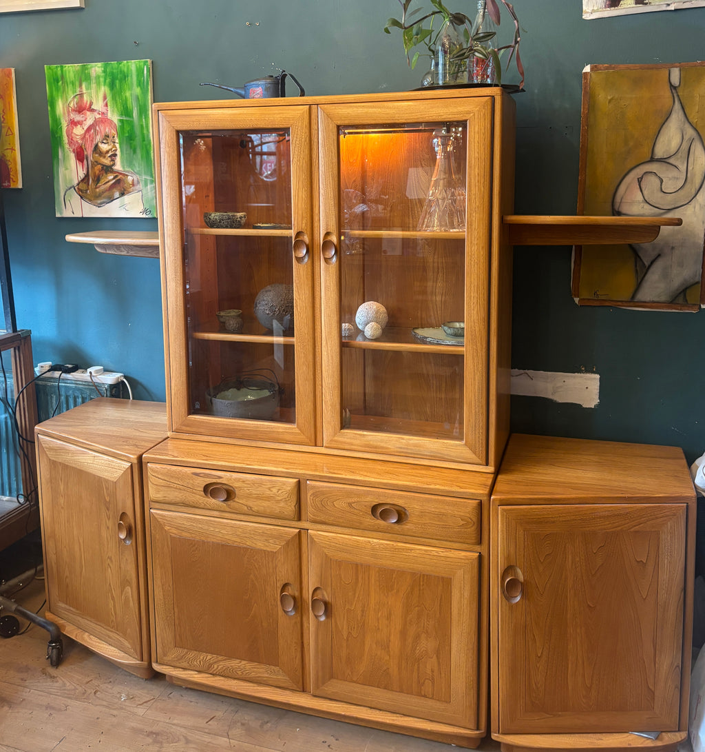 Ercol Windsor modular display cabinet