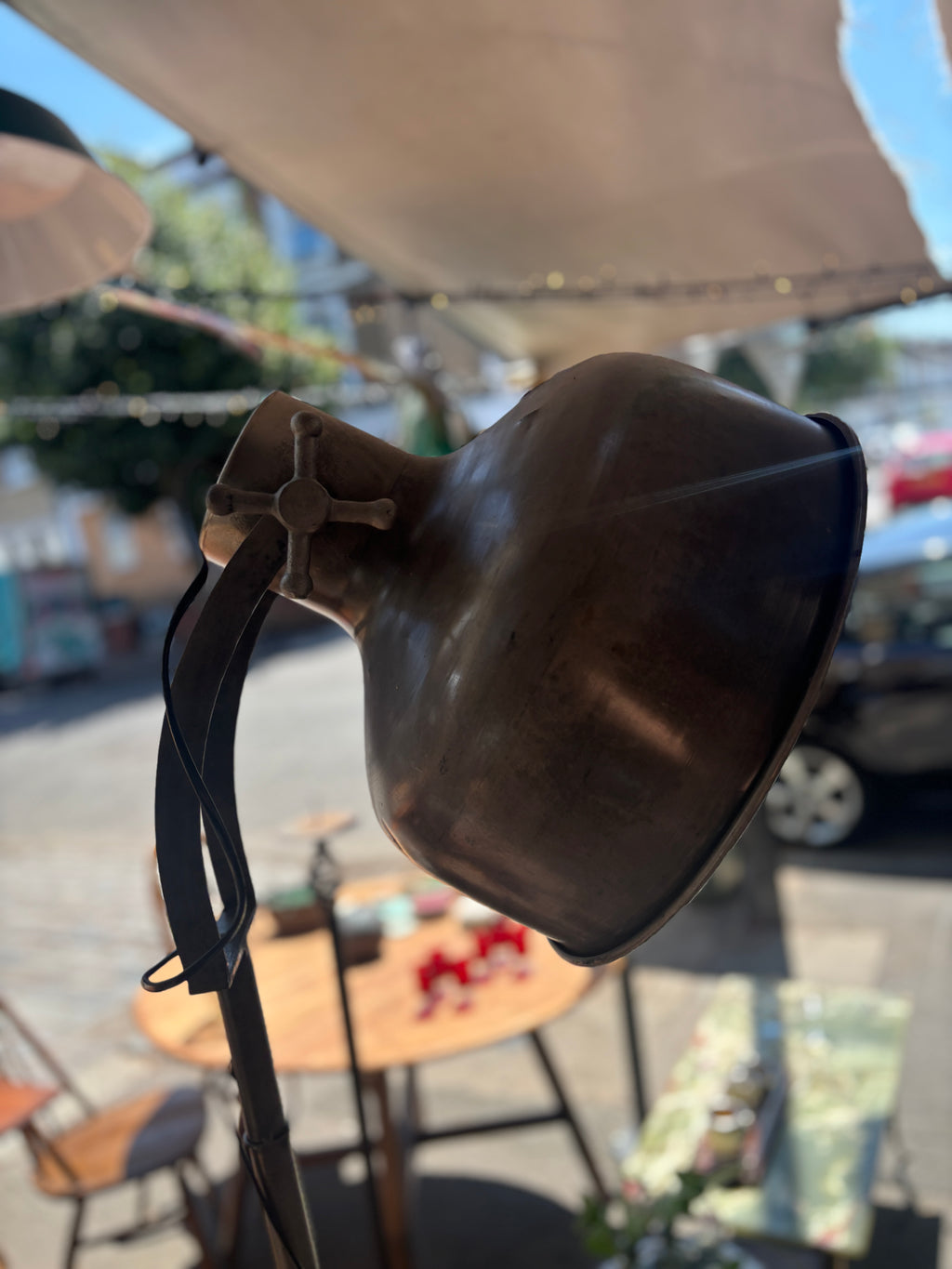 Large industrial standing lamps