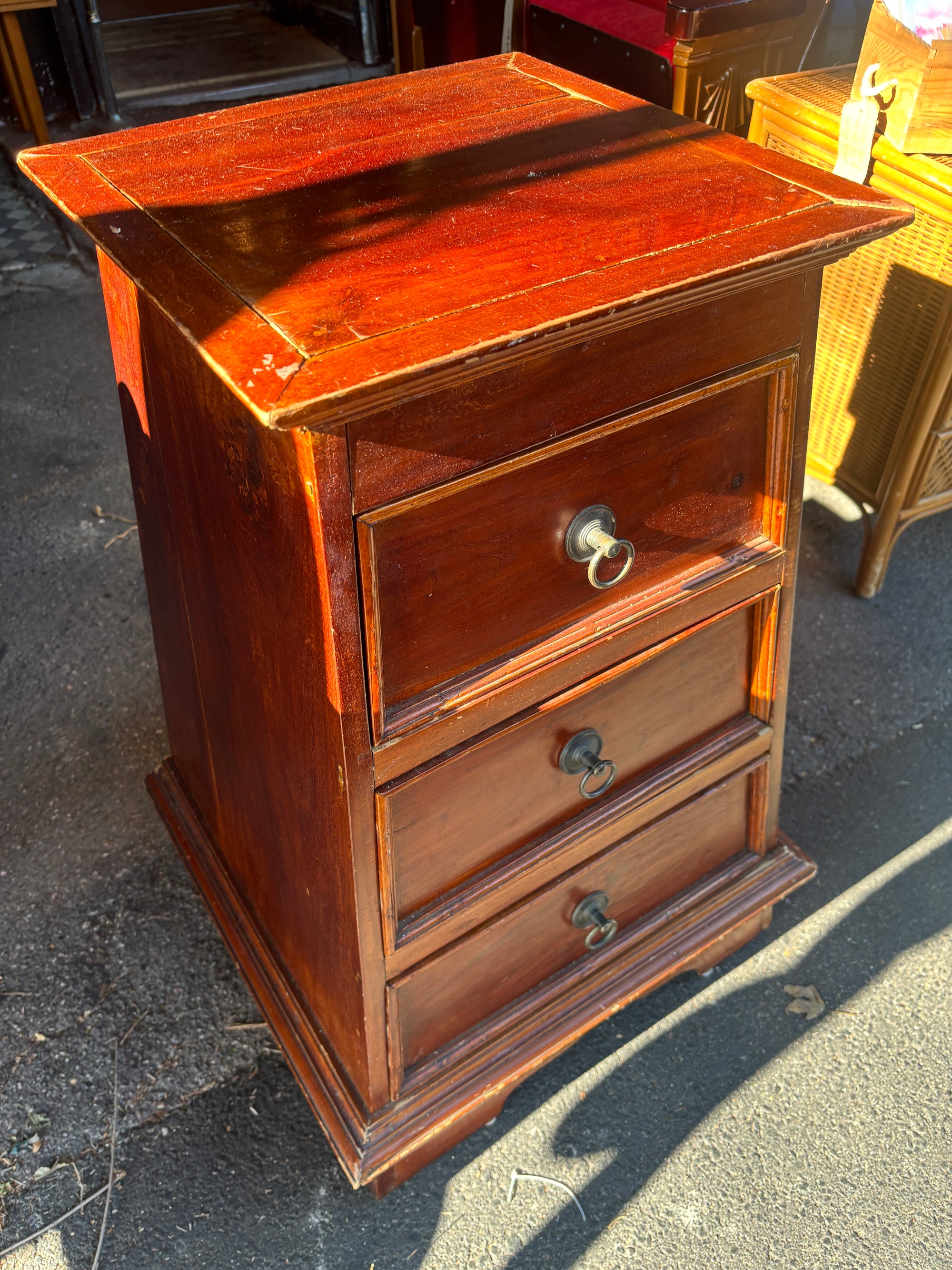 Vintage mahogany Indonesian chest of drawers